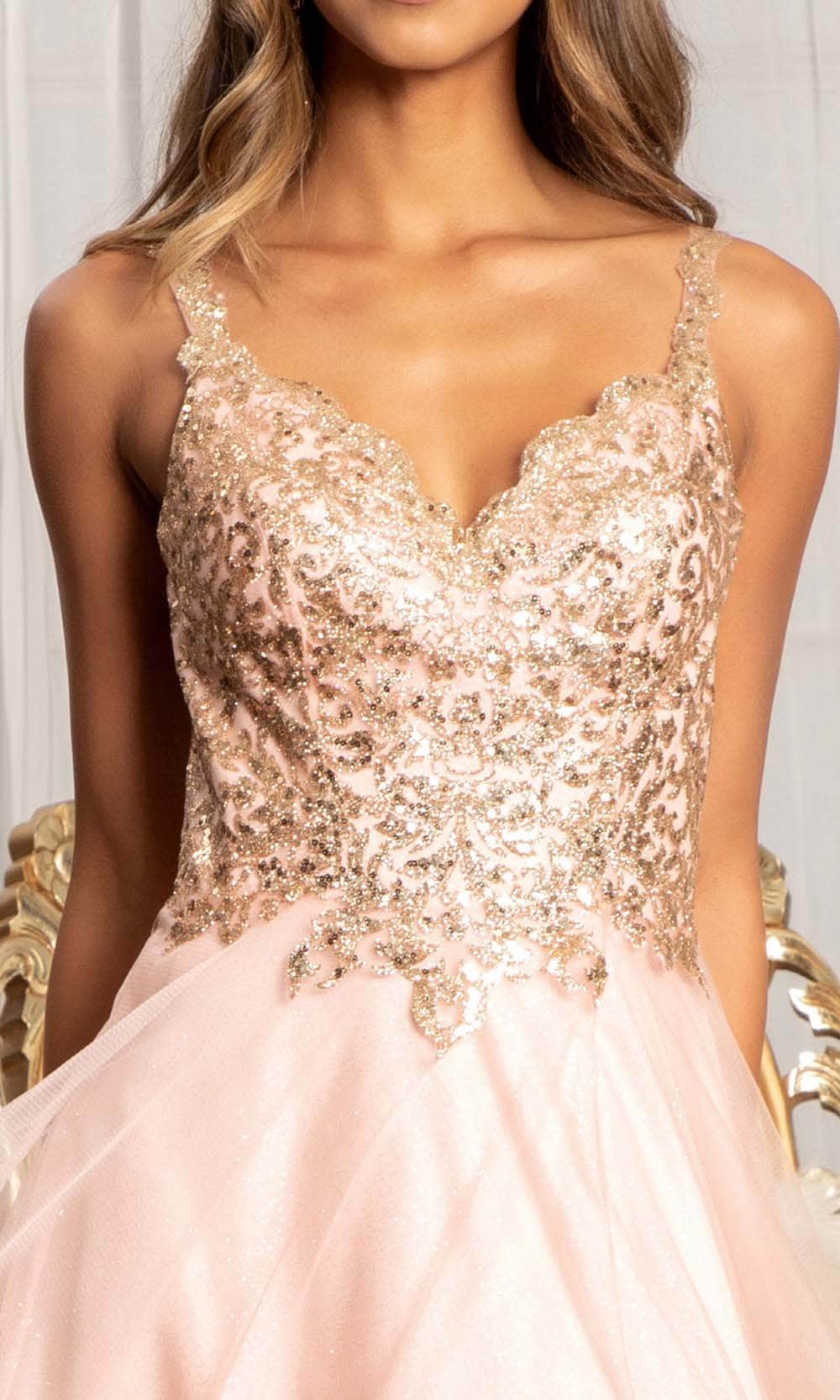 Elizabeth K GL3020 - Sleeveless Low-cut V-neck Long Dress Prom Dresses