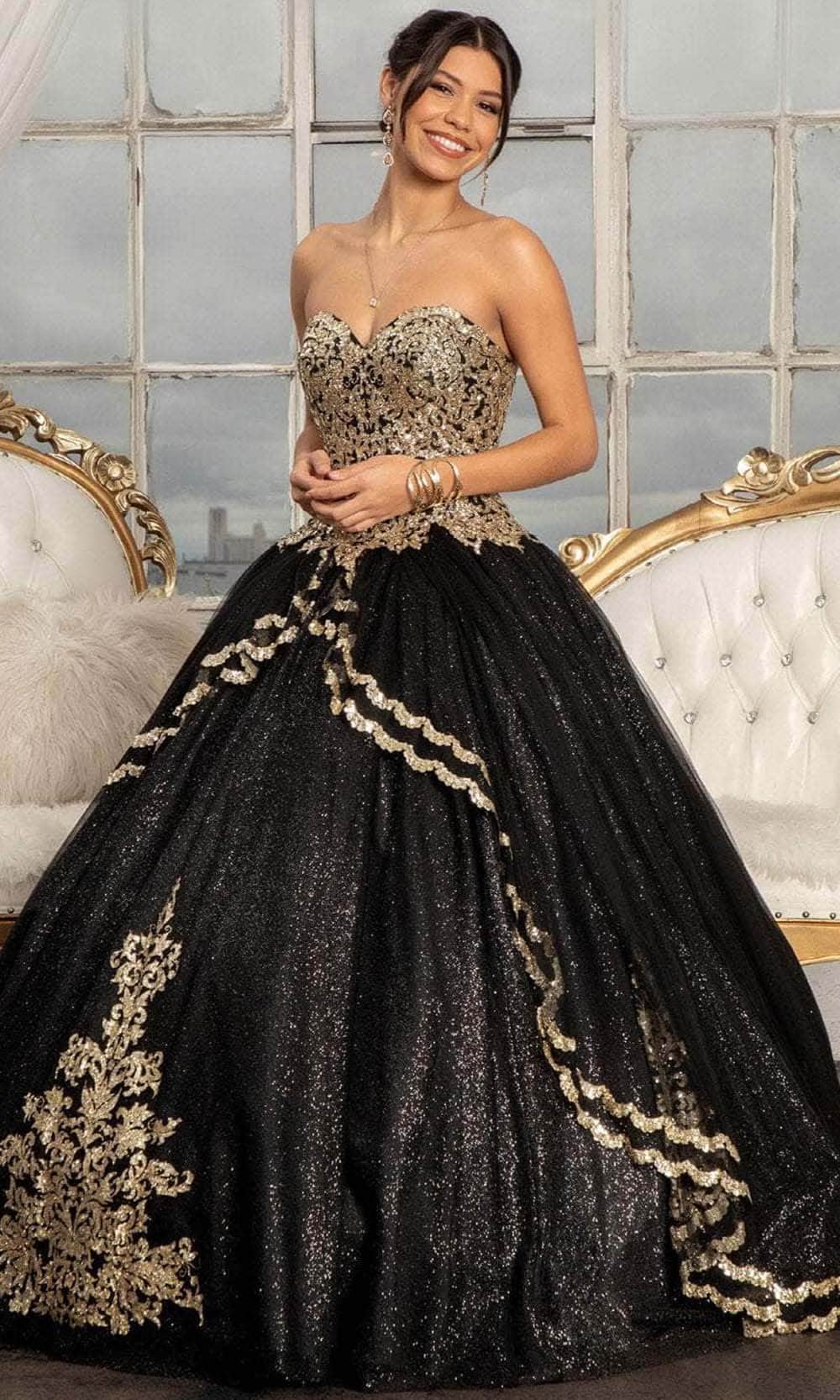Elizabeth K GL3022 Ball Gown Formal Dress Shops Black / S Elizabeth K GL3022 Ball Gown Formal Dress Shops Black / S