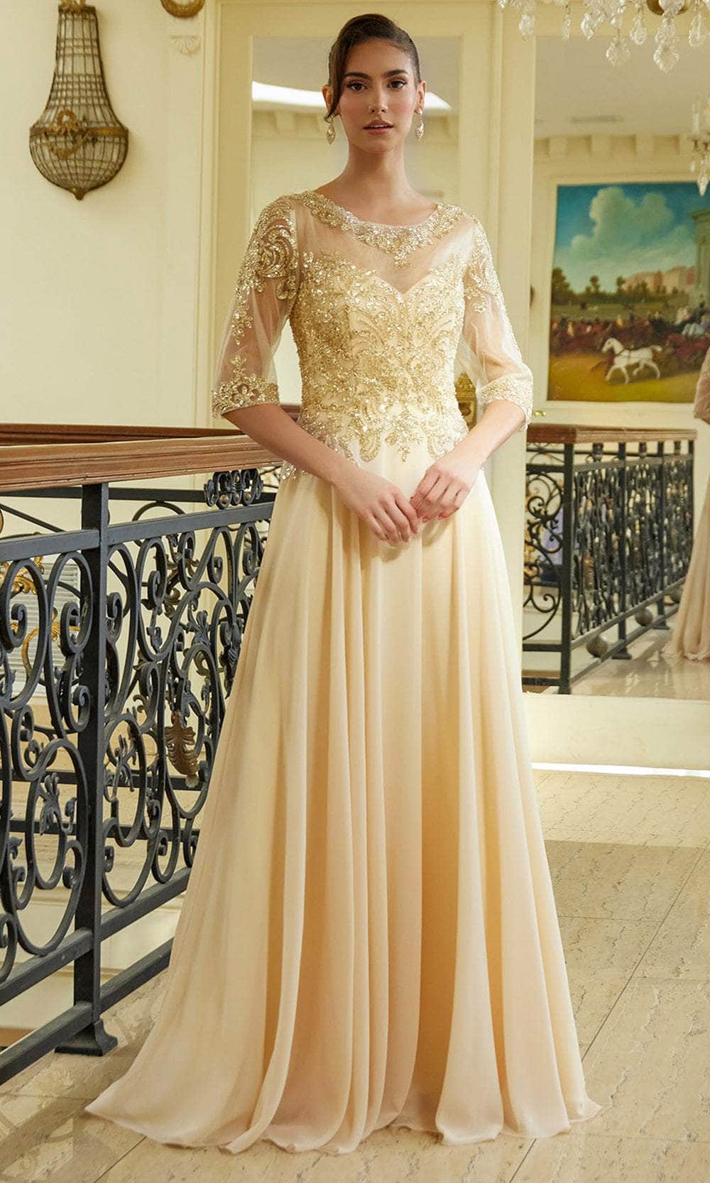 Elizabeth K GL3599 - Illusion Scoop A-Line Formal Dress Mother of the Bride Dresses