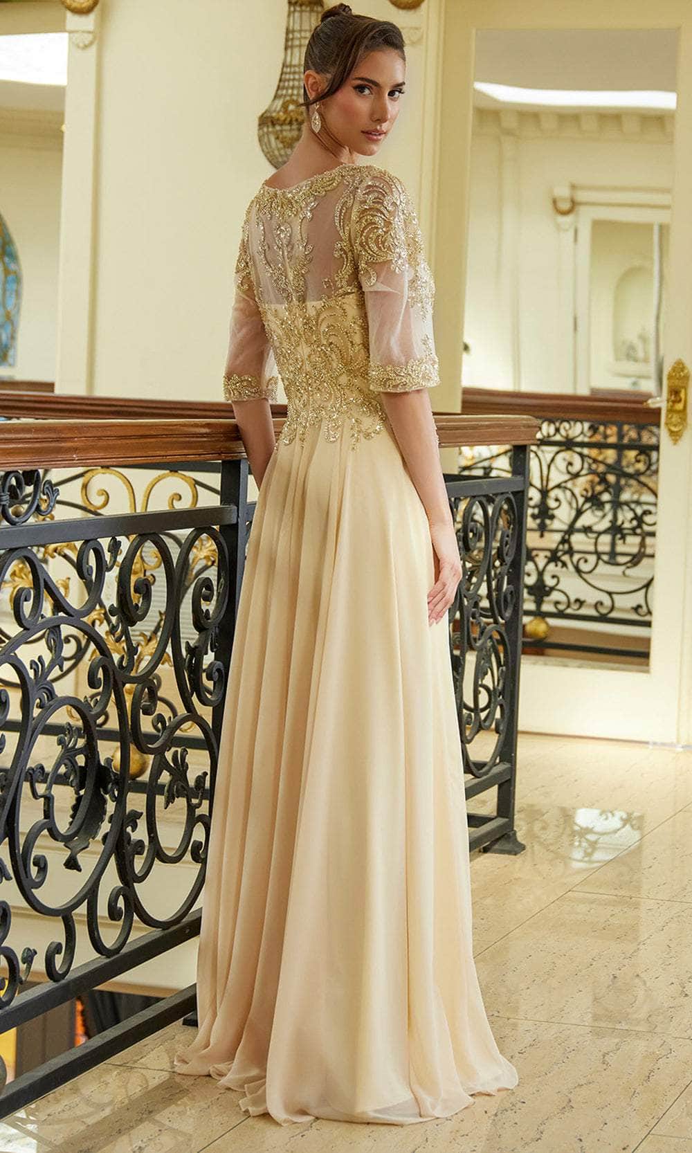 Elizabeth K GL3599 - Illusion Scoop A-Line Formal Dress Mother of the Bride Dresses