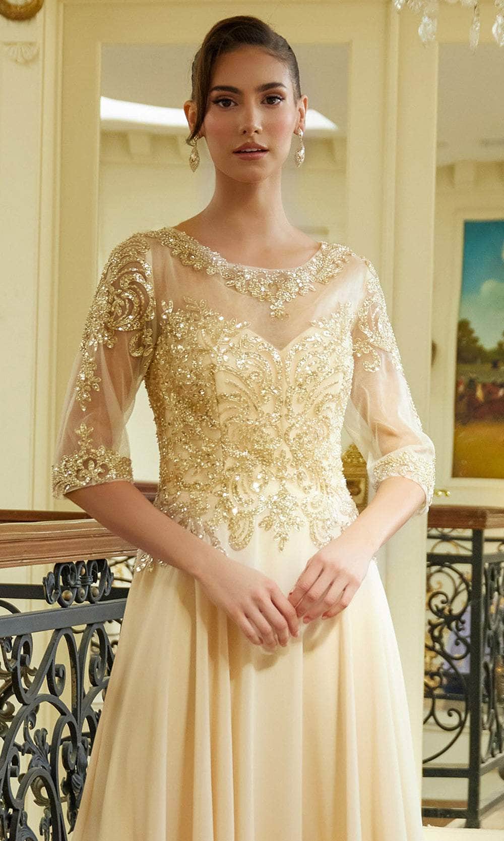Elizabeth K GL3599 - Illusion Scoop A-Line Formal Dress Mother of the Bride Dresses