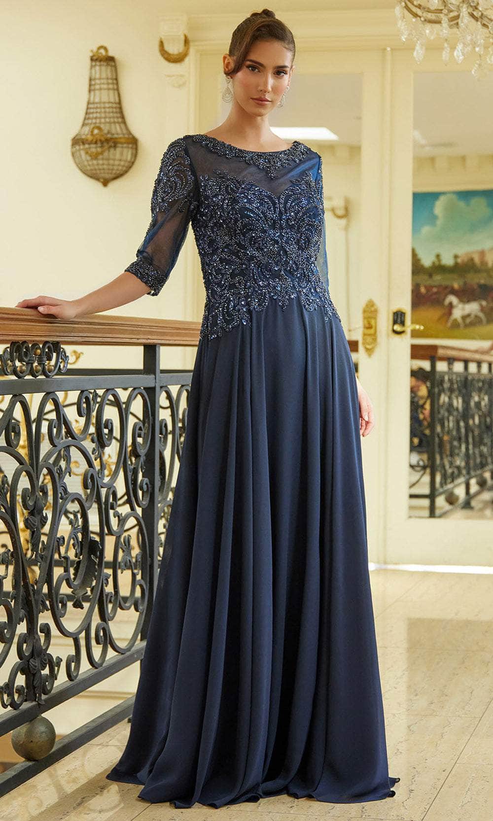 Elizabeth K GL3599 - Illusion Scoop A-Line Formal Dress Mother of the Bride Dresses