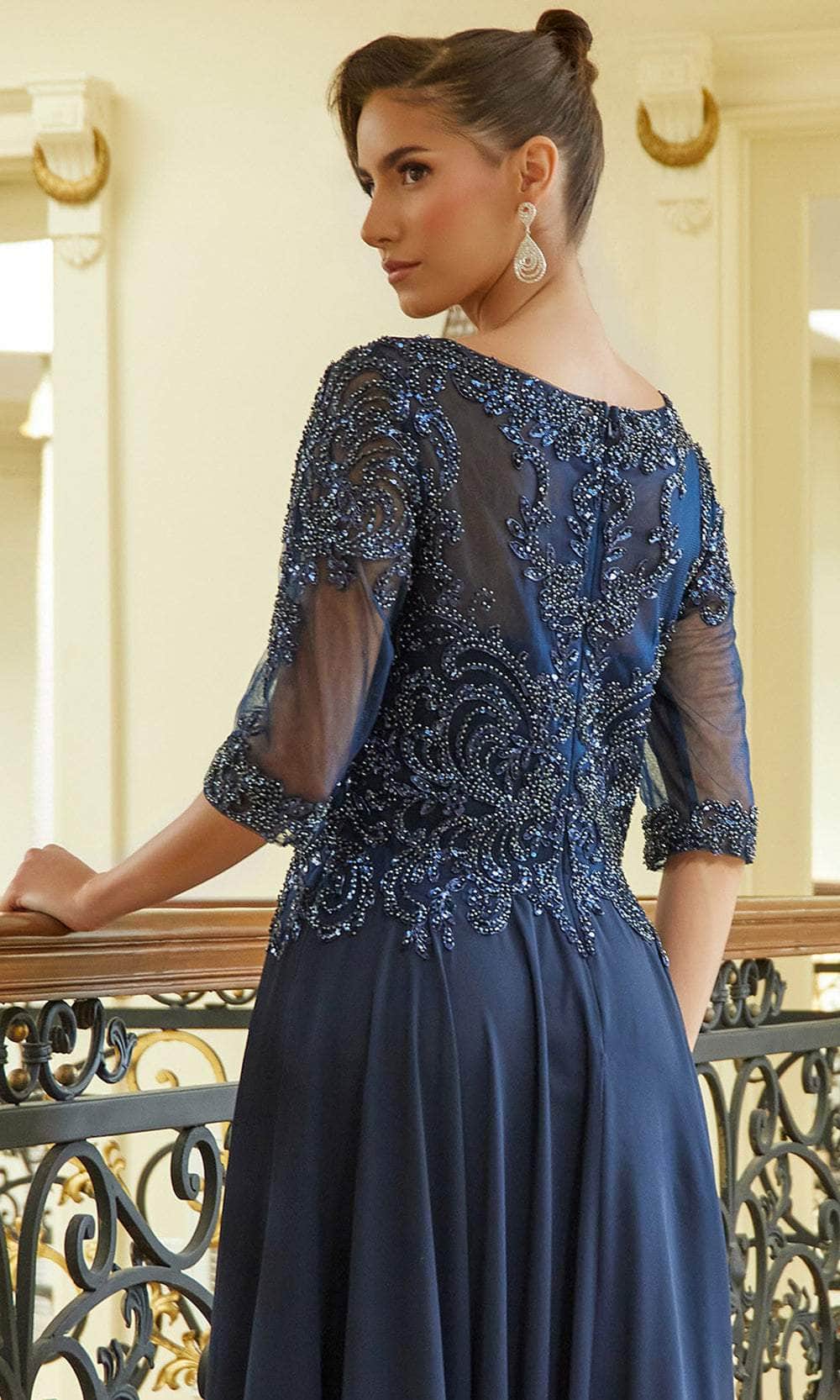 Elizabeth K GL3599 - Illusion Scoop A-Line Formal Dress Mother of the Bride Dresses