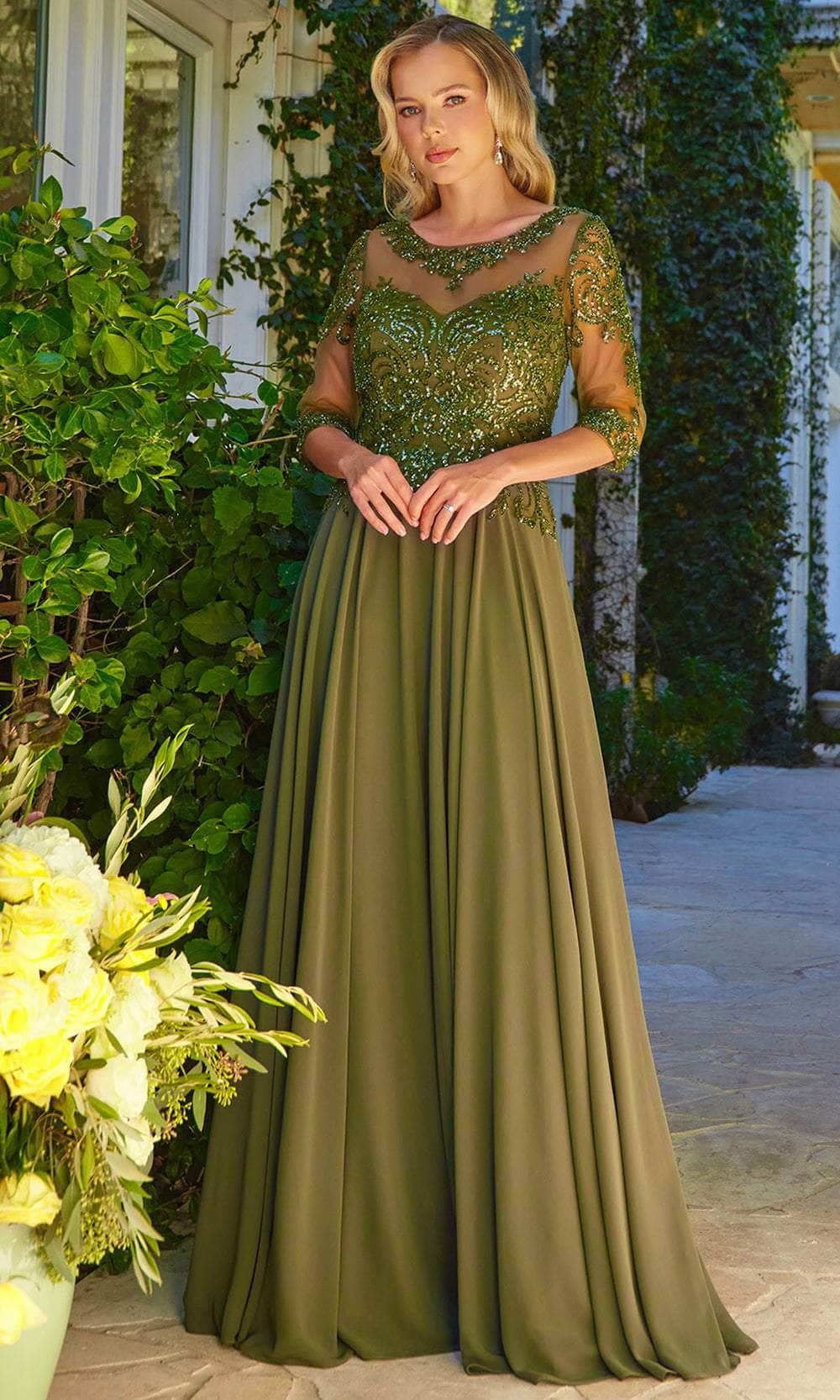 Elizabeth K GL3599 - Illusion Scoop A-Line Formal Dress Mother of the Bride Dresses