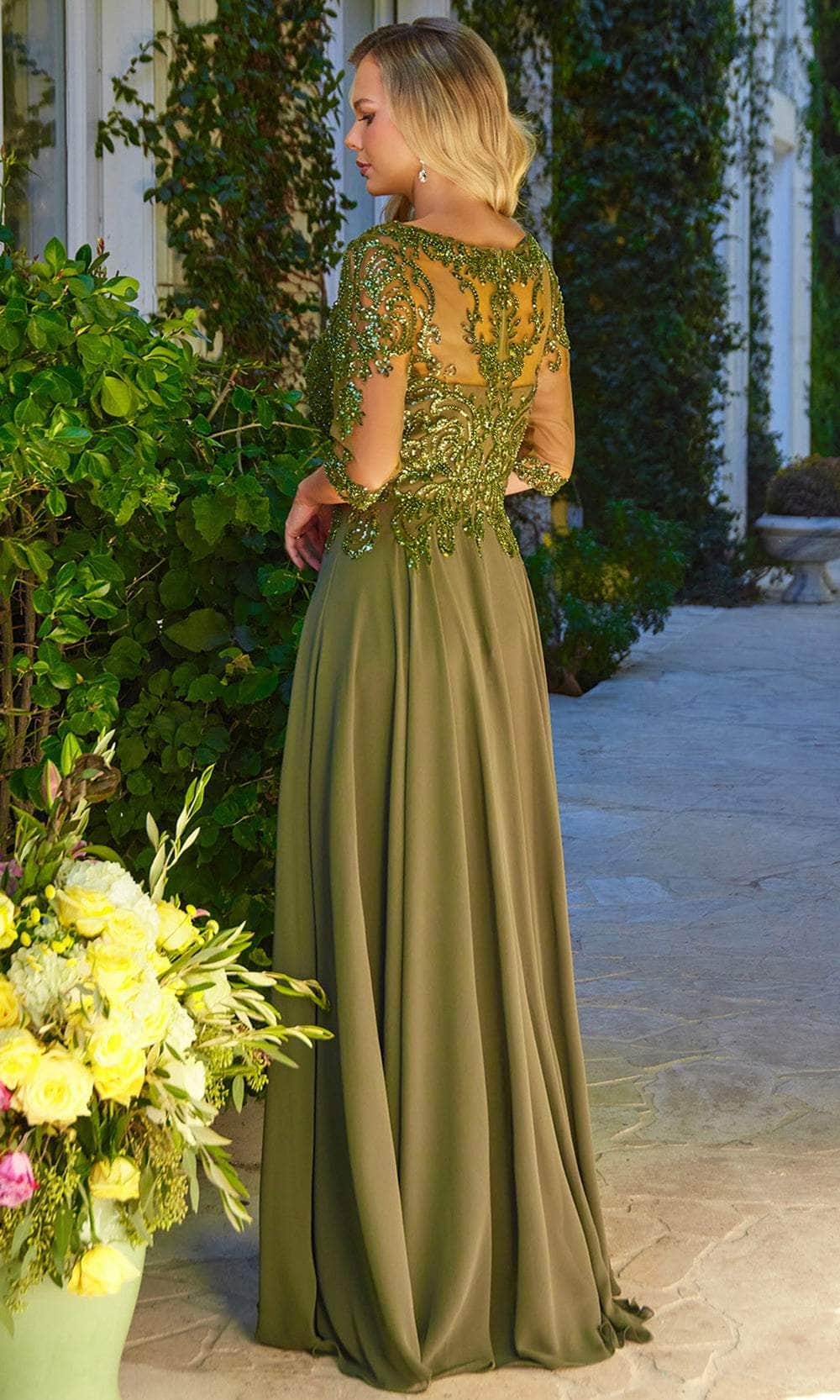 Elizabeth K GL3599 - Illusion Scoop A-Line Formal Dress Mother of the Bride Dresses