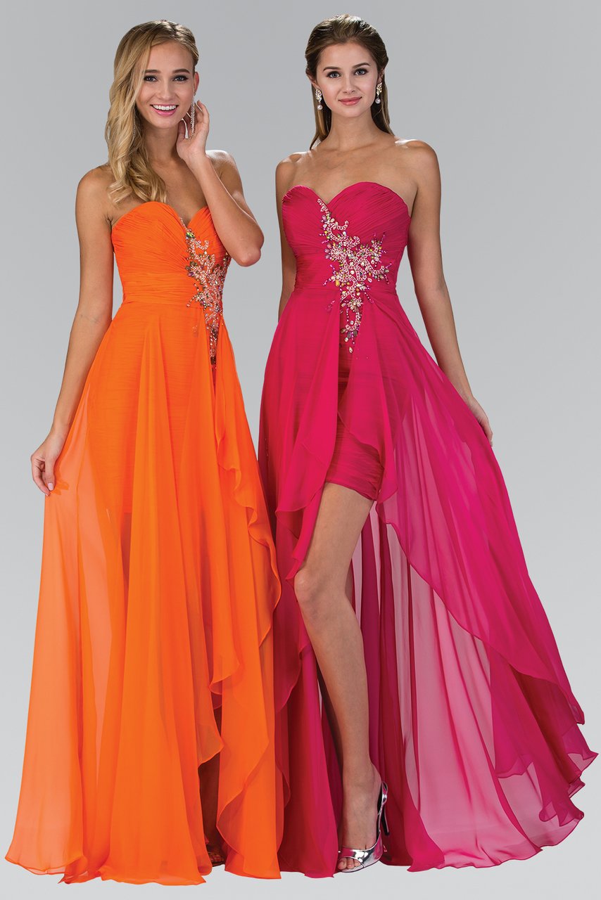 Elizabeth K - GS1011 Beaded Sweetheart A-Line Dress Special Occasion Dress XS / Fuchsia