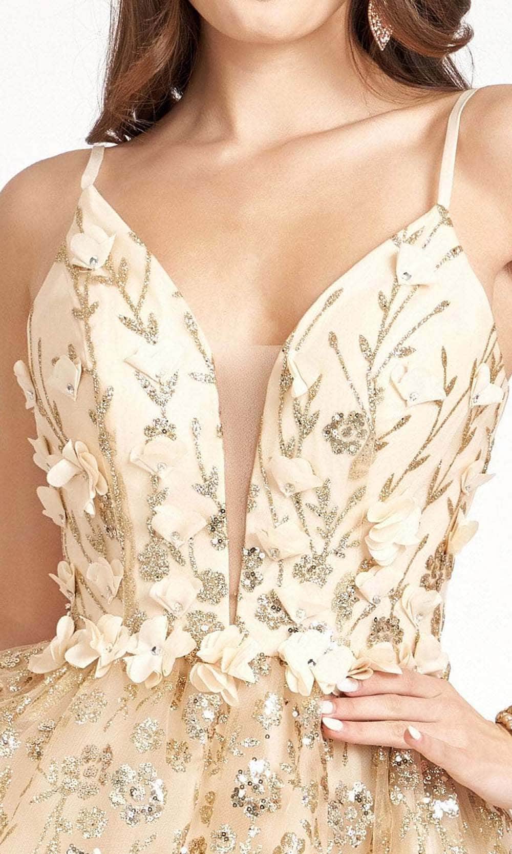 Elizabeth K GS1998 - Deep V-Neck Short Dress Special Occasion Dress