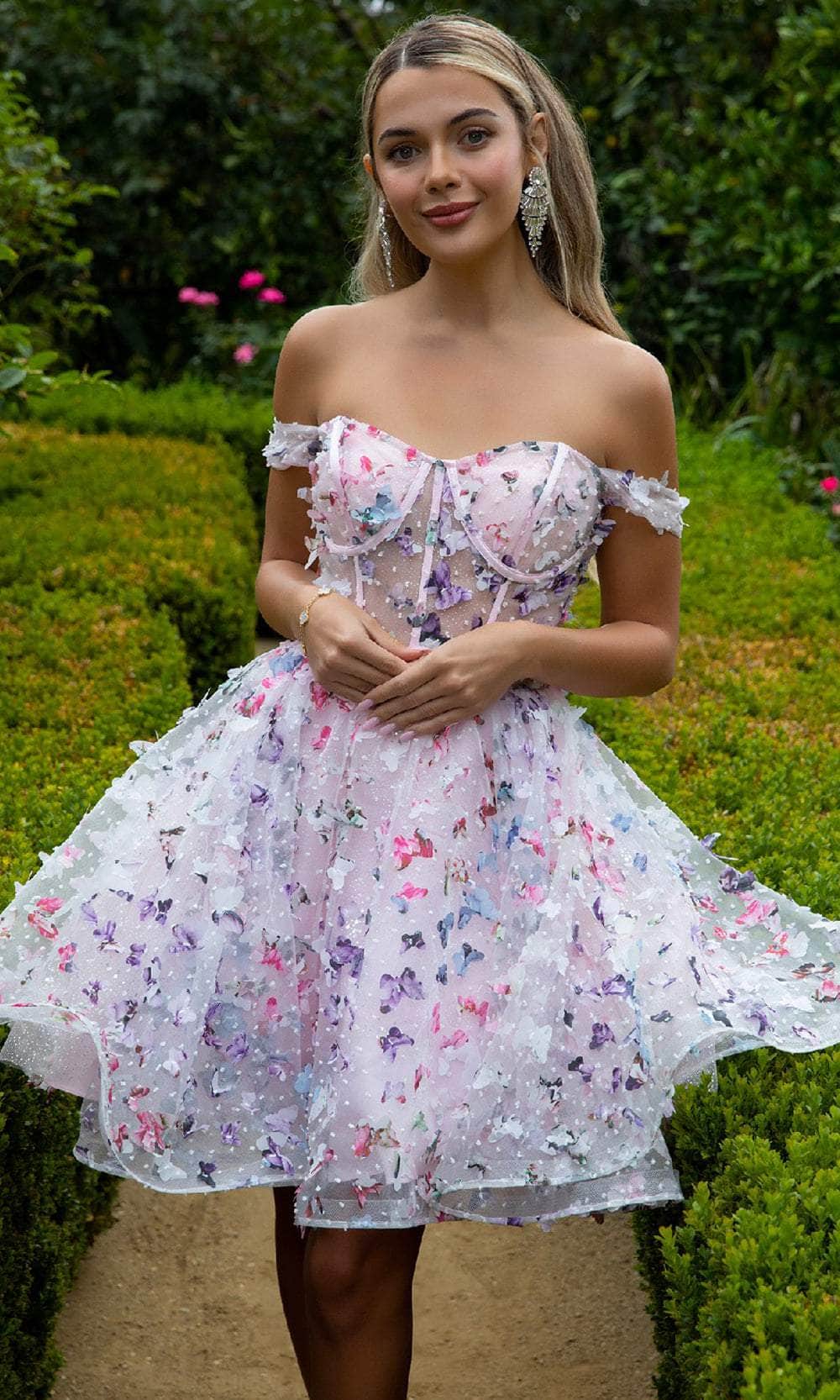 white christmas dresses Elizabeth K GS3512 - Short Organza A-Line Dress - Lace Up, Corset, Cut-Away Shoulder, Applique, Short Hem XL / Pink white christmas dresses Elizabeth K GS3512 - Short Organza A-Line Dress - Lace Up, Corset, Cut-Away Shoulder, Applique, Short Hem XL / Pink