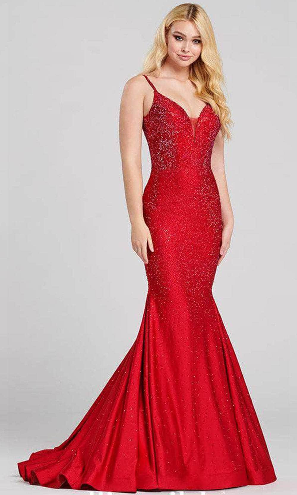 Ellie Wilde EW120012 - Sleeveless V-Neck Evening Gown Prom Dresses
