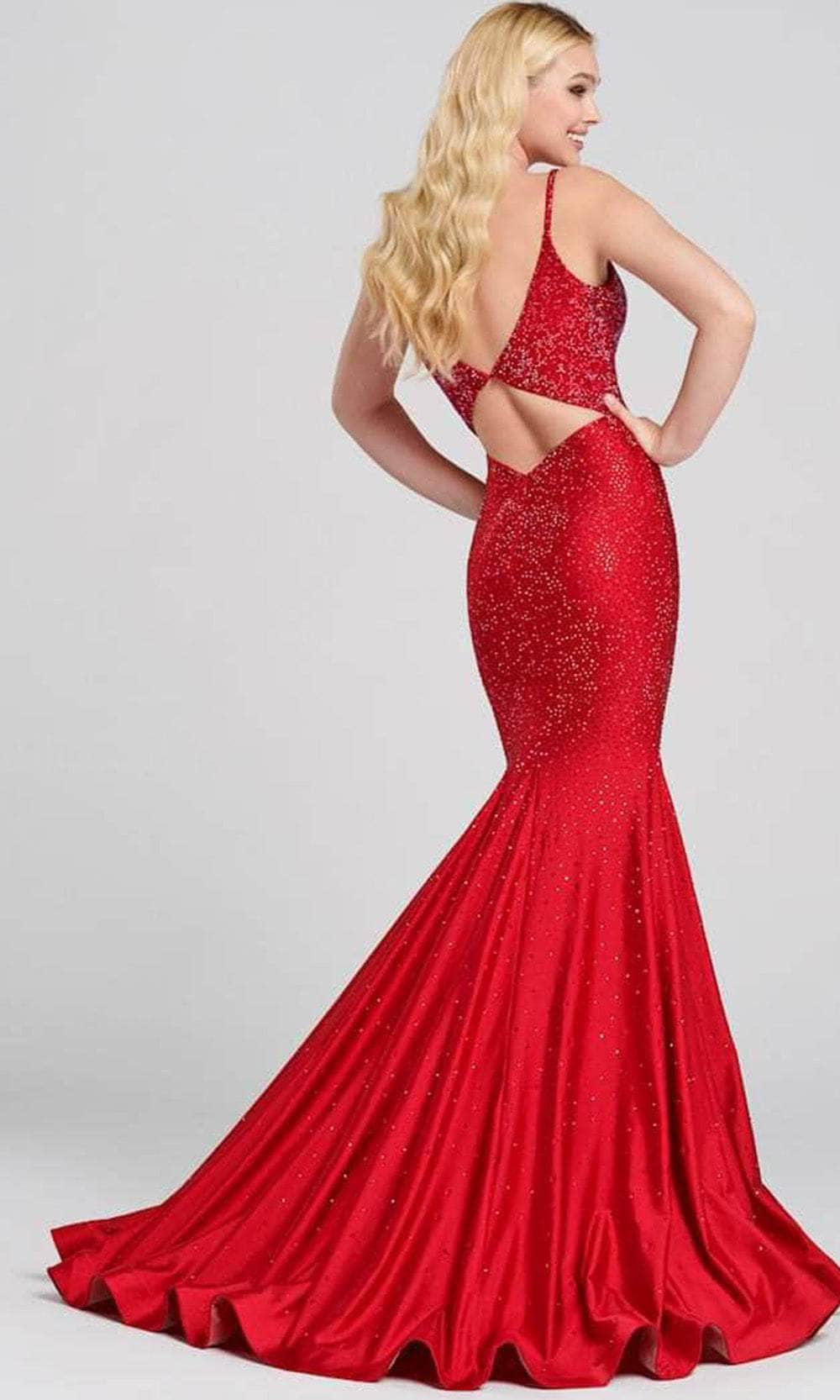 Ellie Wilde EW120012 - Sleeveless V-Neck Evening Gown Prom Dresses