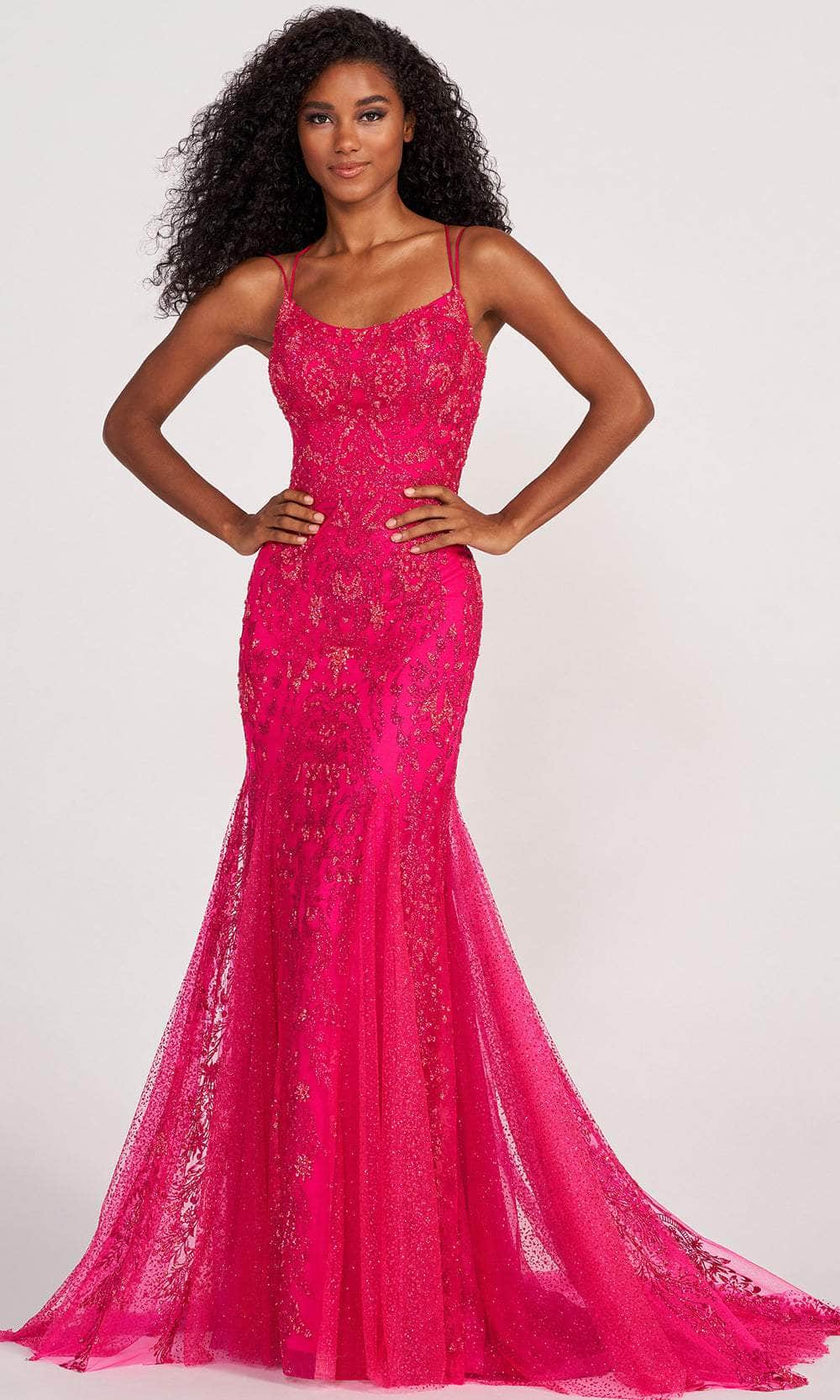 Ellie Wilde EW34045 - Scoop Neck Sequin Prom Gown Prom Dresses 00 / Lipstick