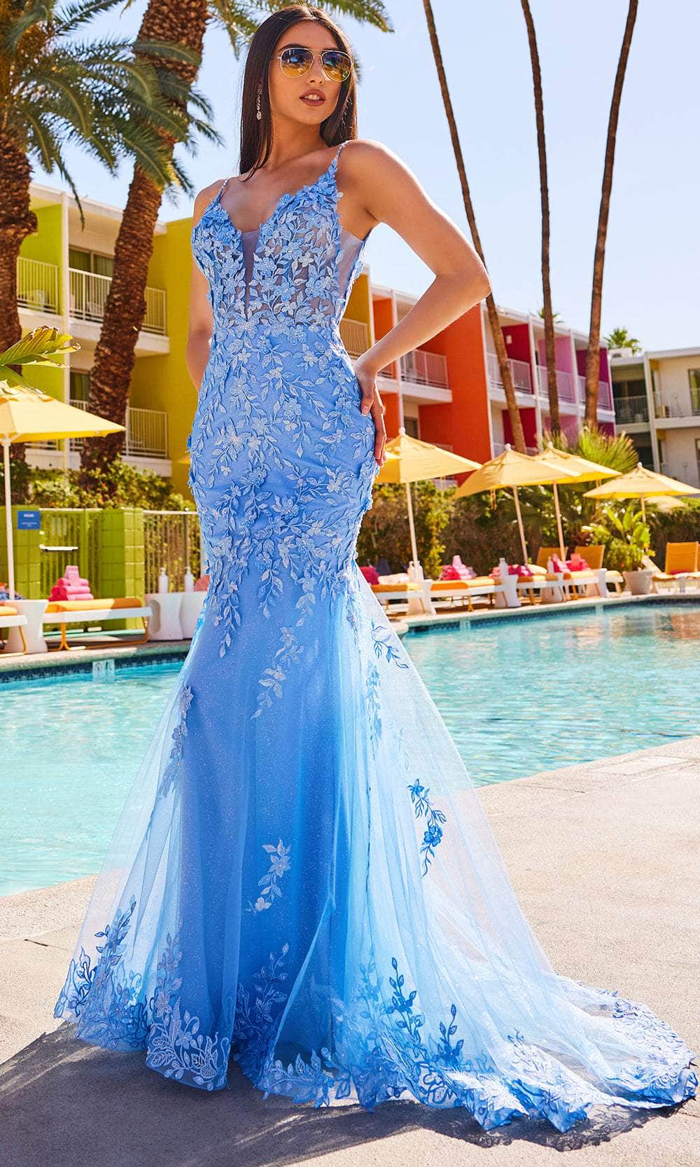 Ellie Wilde EW34067 - Embroidered Trumpet Prom Dress Prom Dresses