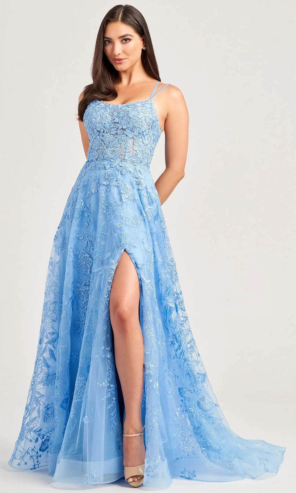 Ellie Wilde EW35012 - High Slit A-Line Evening Dress