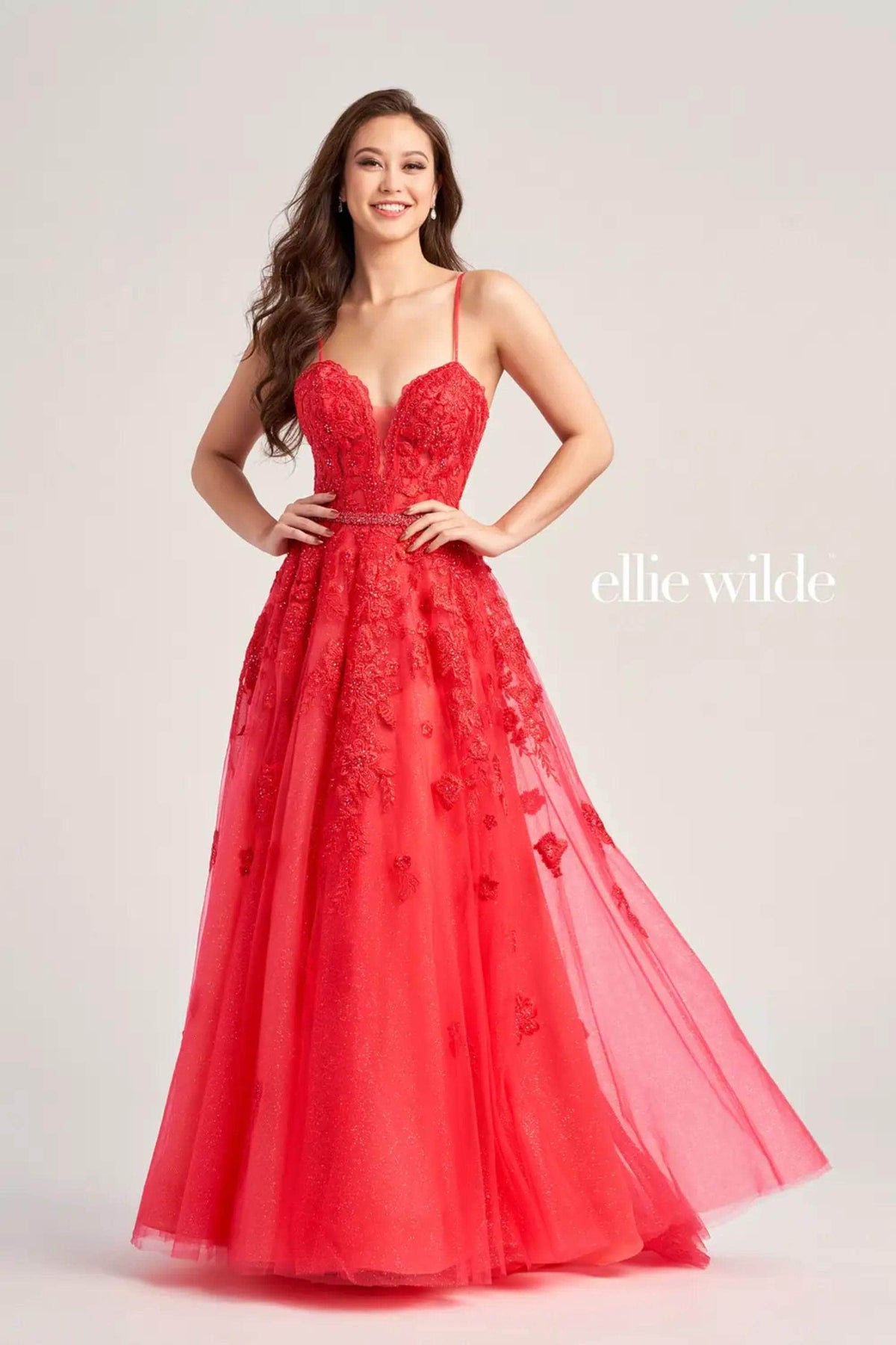 Ellie Wilde EW35016 - Floral A-Line Evening Dress