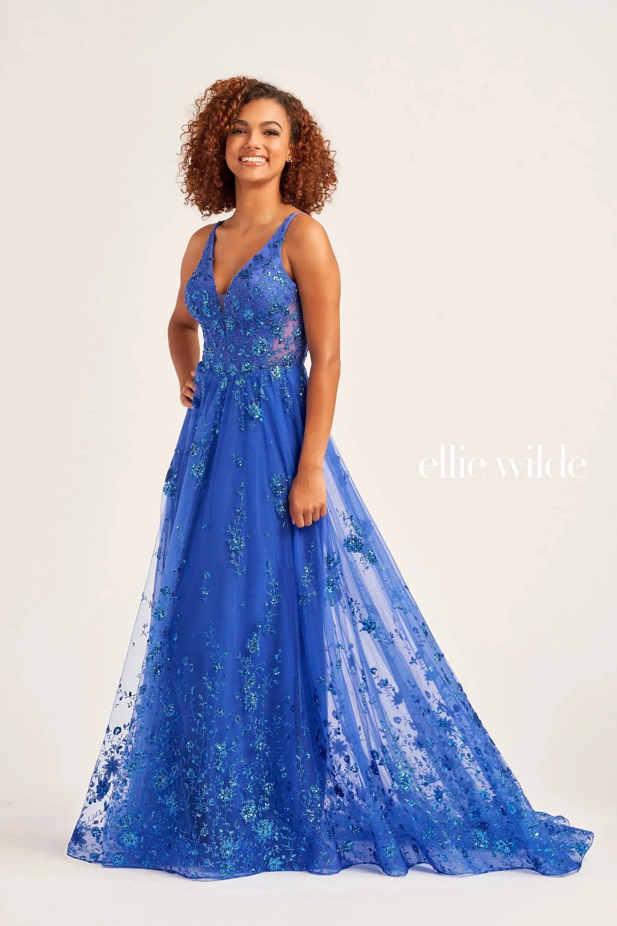 Ellie Wilde EW35105 - Sequin Floral Evening Dress
