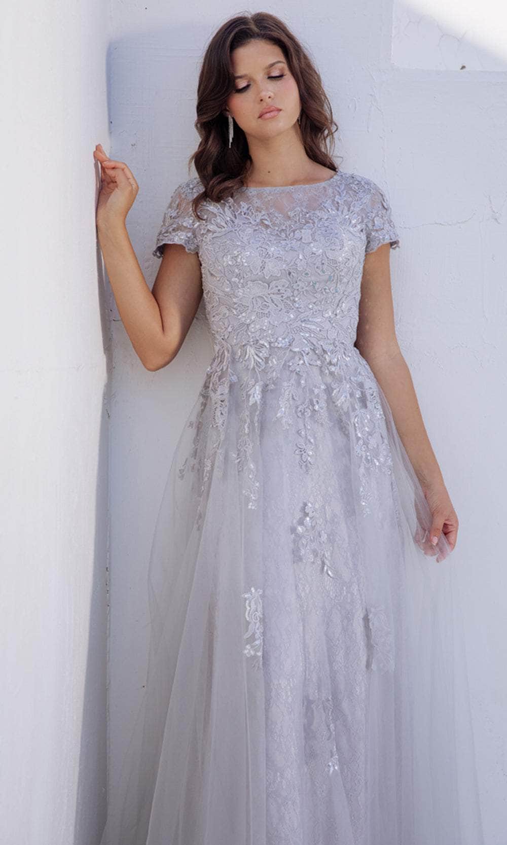 Eureka 8030 Lace Off-the-Shoulder Long Formal Dress
