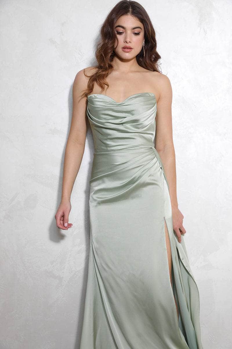 Eureka Fashion EK118 - Draped Sweetheart Long Dress Prom Dresses