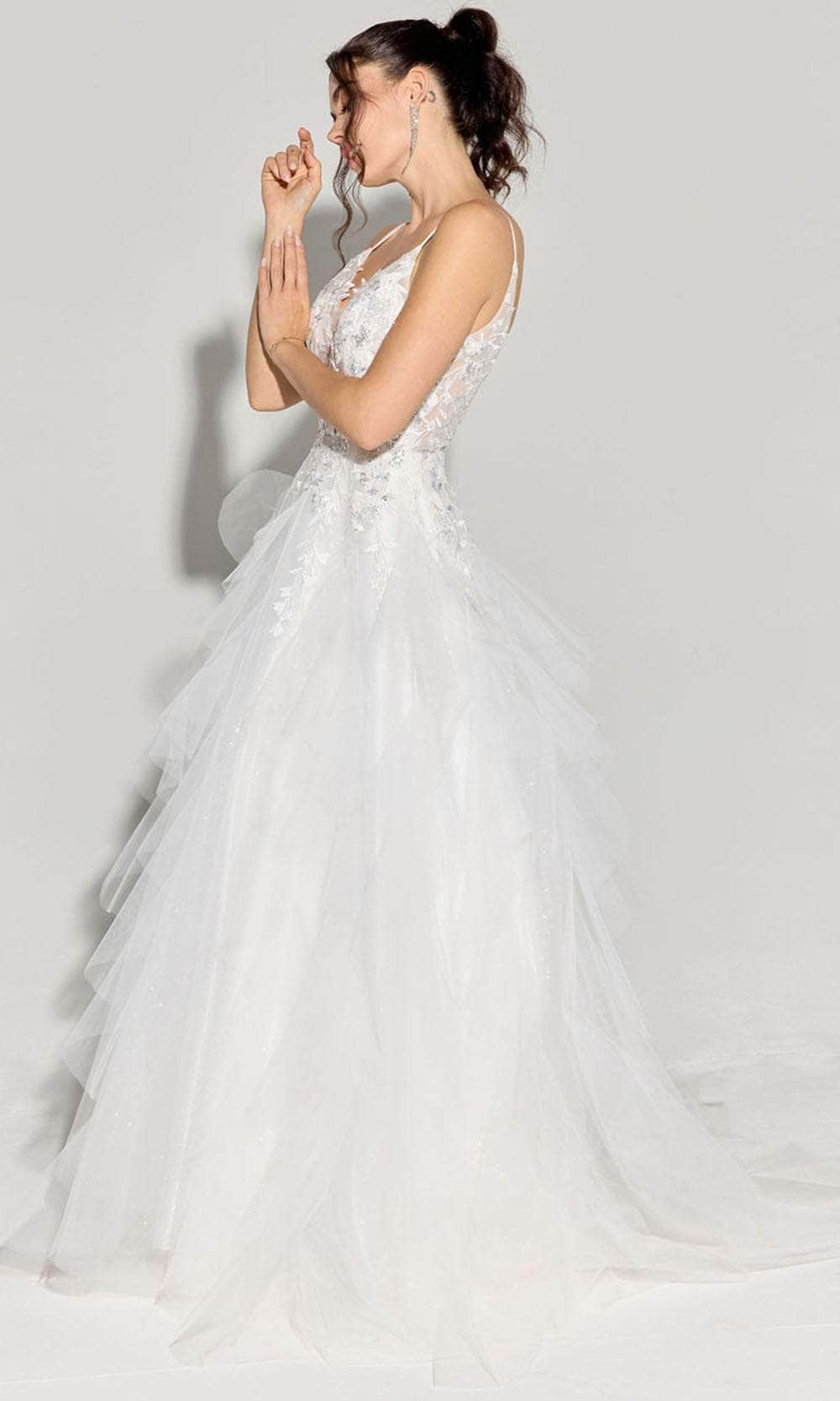 Eureka Fashion EK188 - Plunging V-Neck Layered Tulle Ballgown Ball Gowns