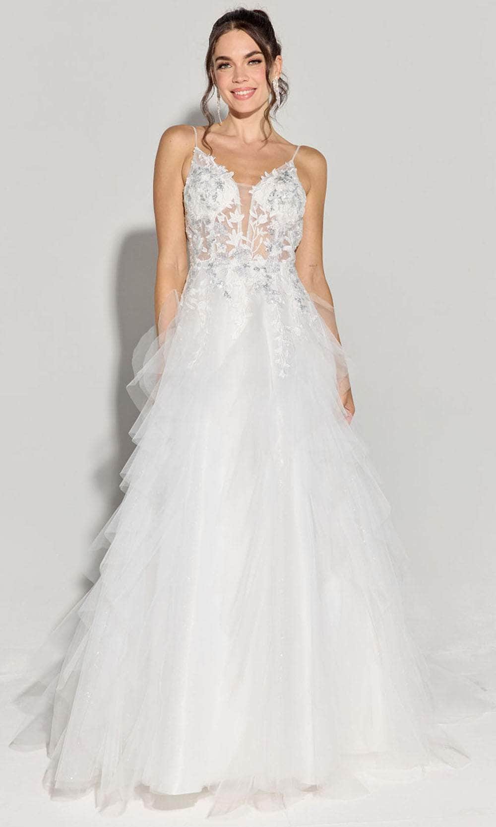 Eureka Fashion EK188 - Plunging V-Neck Layered Tulle Ballgown Ball Gowns