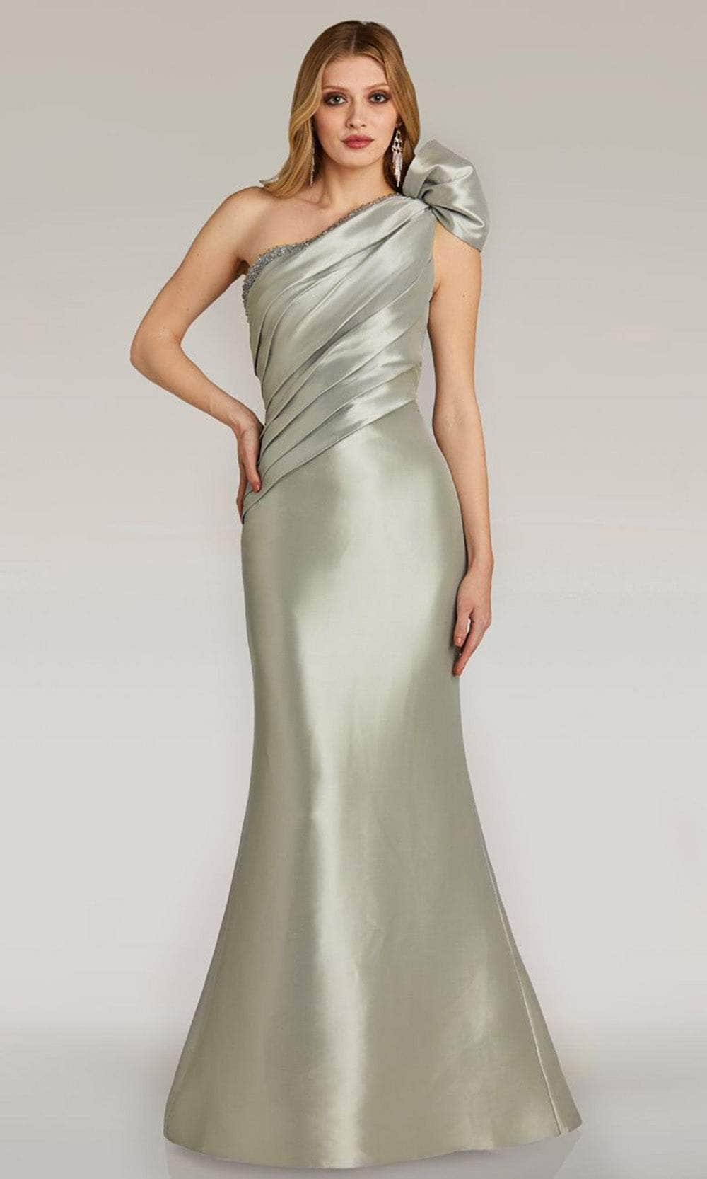 One-Shoulder Peated Evening Gown ADASA One-Shoulder Peated Evening Gown ADASA