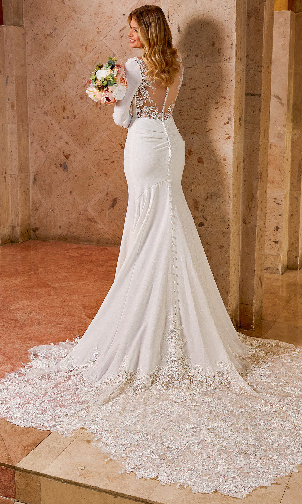 Rachel Allan RB3206 - Square Neck Slit Bridal Gown Wedding Dresses