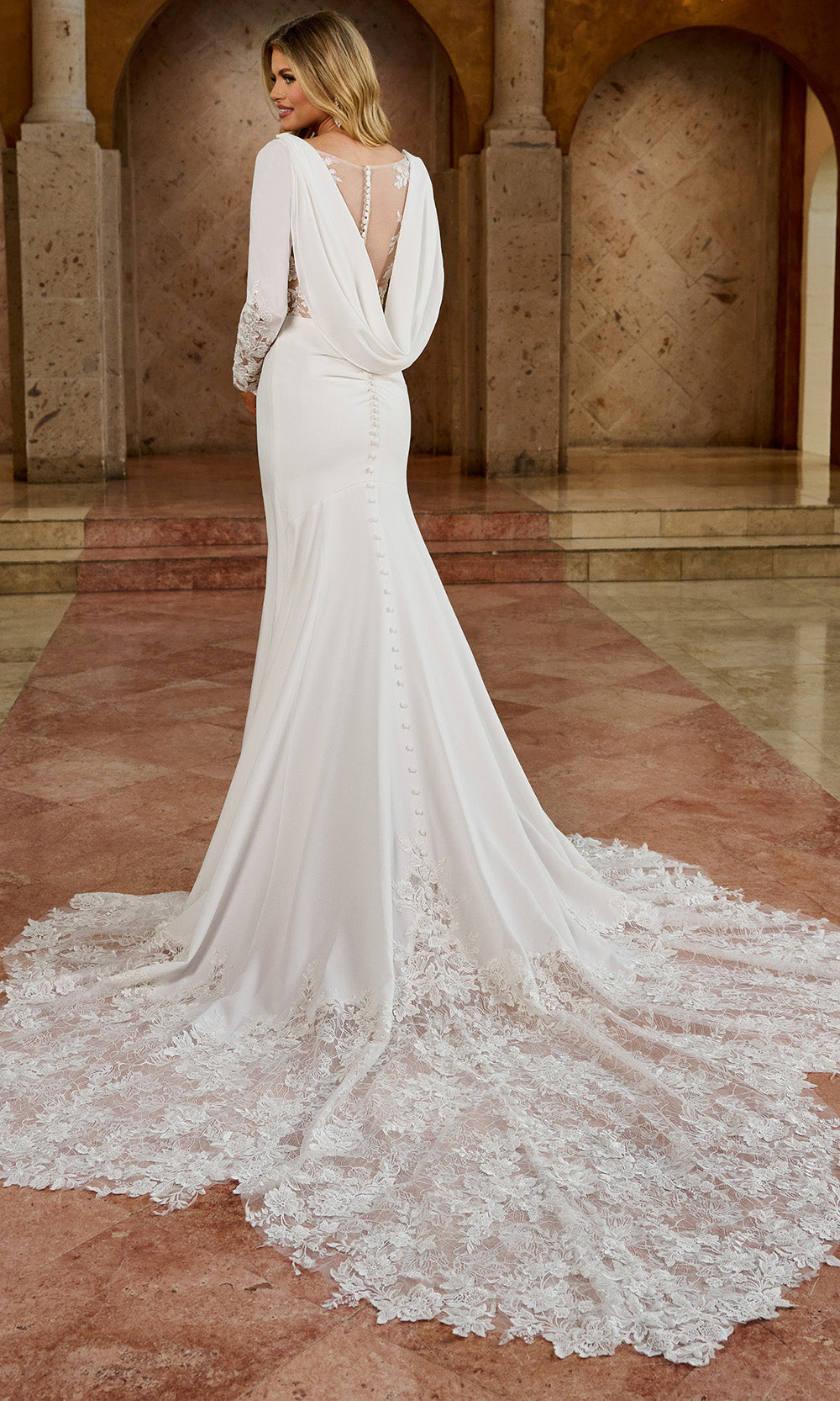 Rachel Allan RB3206 - Square Neck Slit Bridal Gown Wedding Dresses