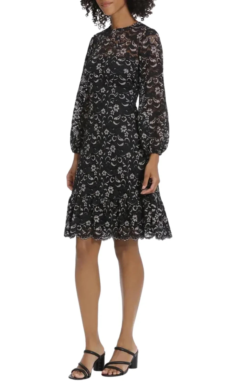 Maggy London G5791M - Long Sleeve Floral Lace Dress Wedding Guest