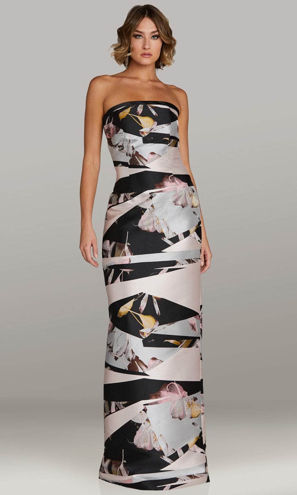 Gia Franco 12442 - Straight Neck Column Evening Dress Evening Dresses 2 / Multi