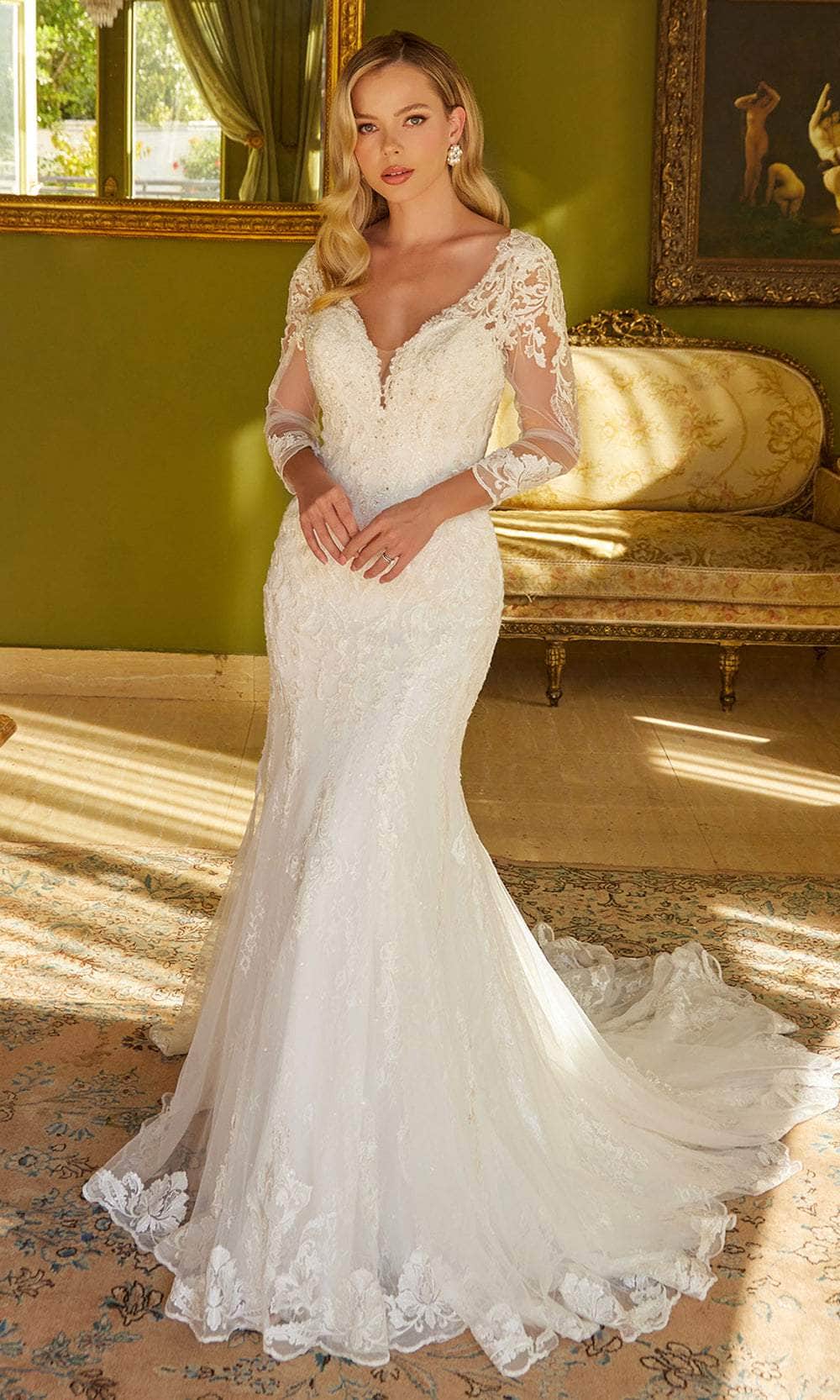 GLS by Gloria Bridal GL3535 - Long Mesh Trumpet Dress GLS by Gloria Bridal GL3535 - Long Mesh Trumpet Dress