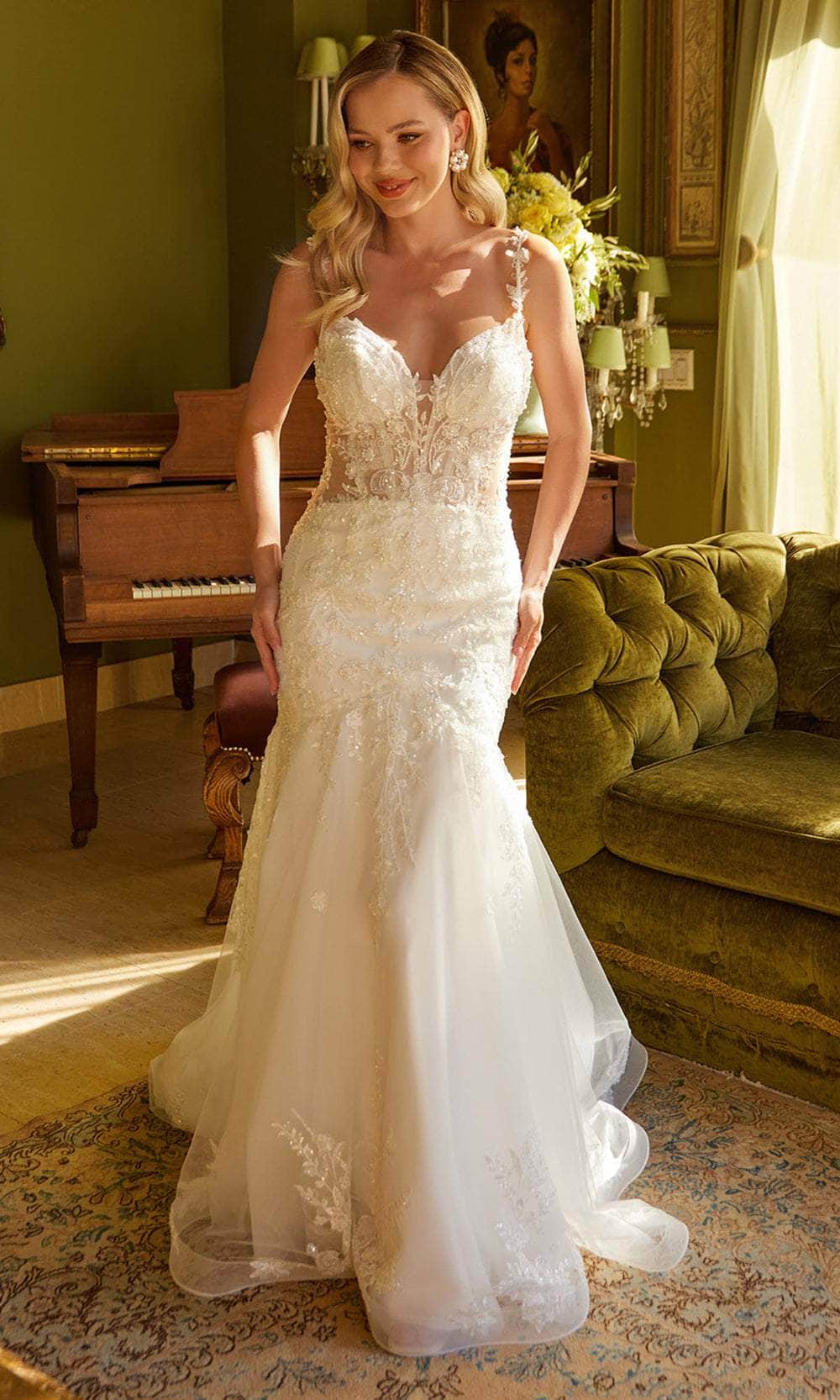 Applique Mermaid Bridal Gown by GLS Gloria GL3601 - 3XL / Off White Applique Mermaid Bridal Gown by GLS Gloria GL3601 - 3XL / Off White