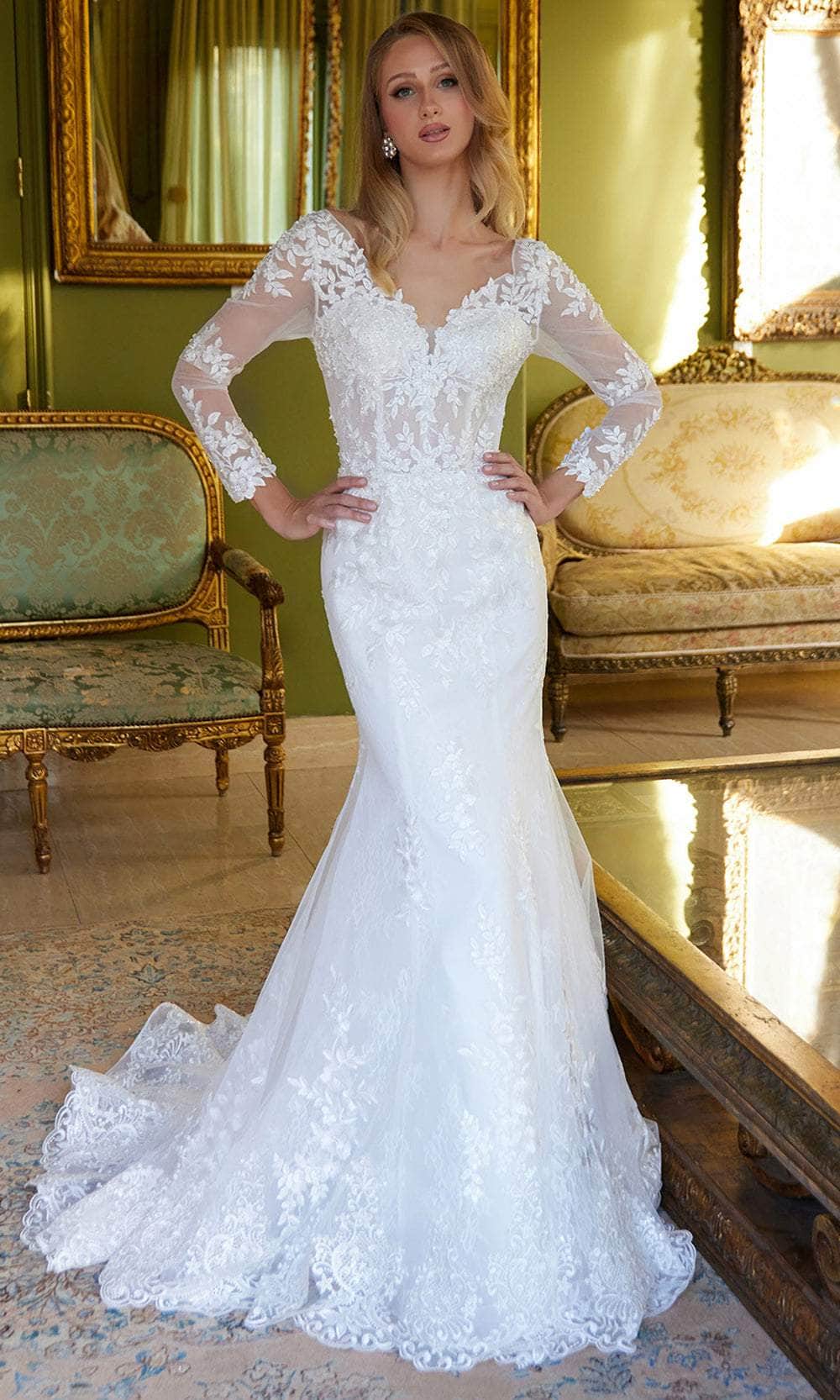GLS by Gloria Bridal GL3605 - Long Sleeve Corset Bridal Gown Bridal Dresses