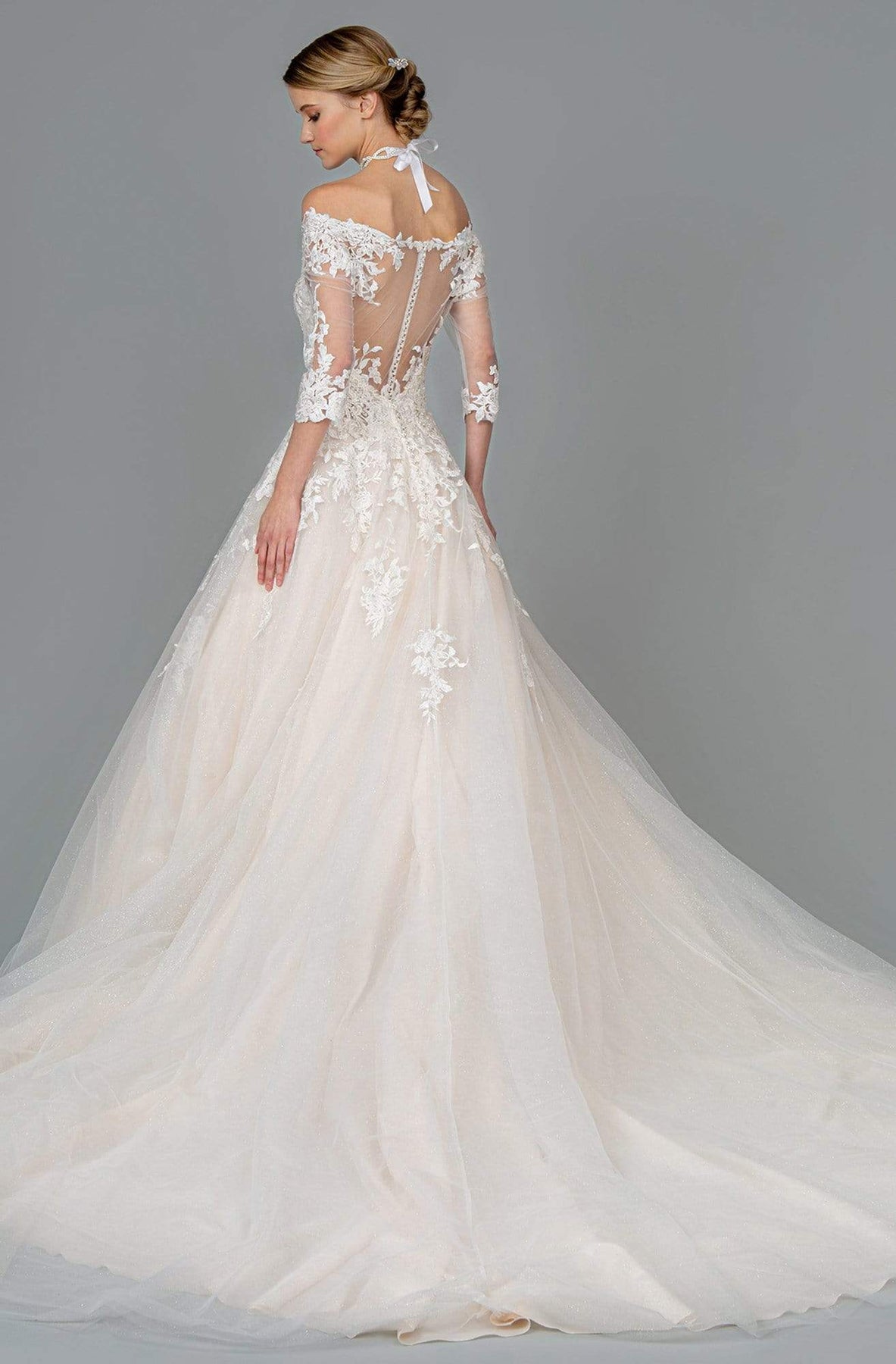 GLS by Gloria - GL1803 Embroidered Off-Shoulder A-line Gown Wedding Dresses