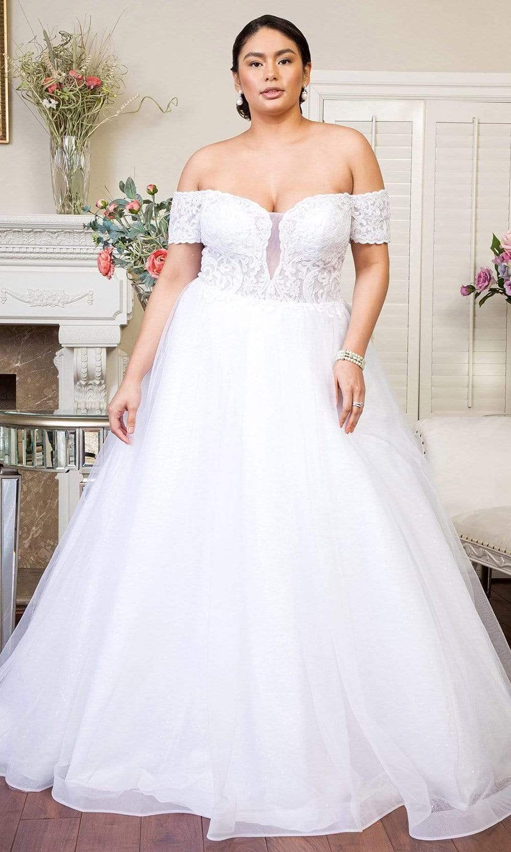 GLS by Gloria - GL1936 Off Shoulder A-Line Bridal Dress Wedding Dresses