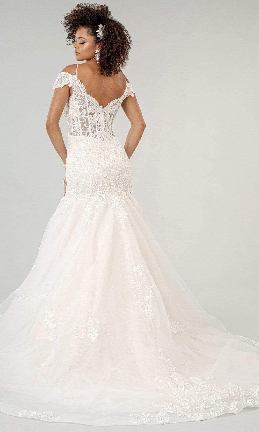 GLS by Gloria - GL1938 Embroidered Off Shoulder Trumpet Dress Wedding Dresses