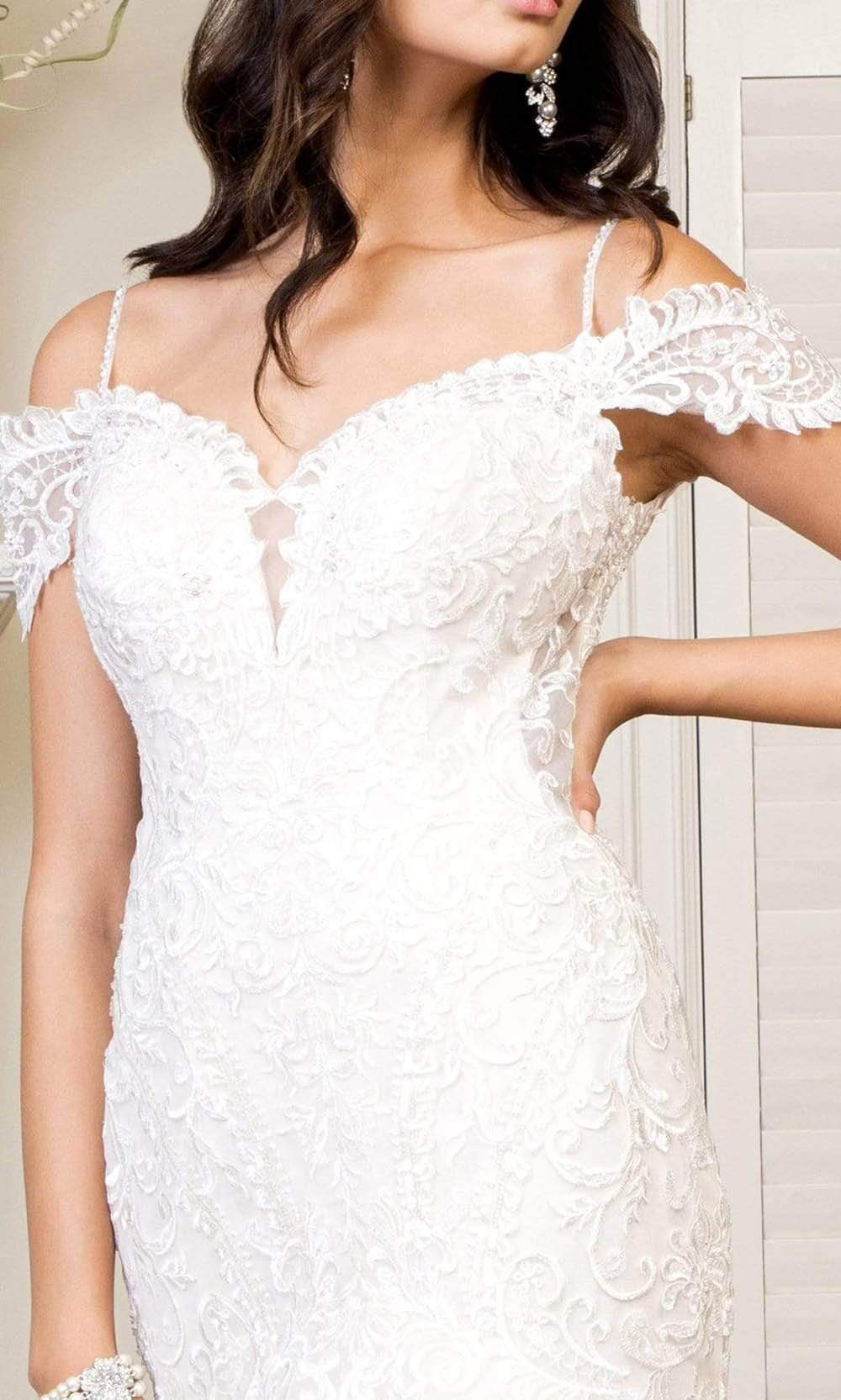 GLS by Gloria - GL1938 Embroidered Off Shoulder Trumpet Dress Wedding Dresses
