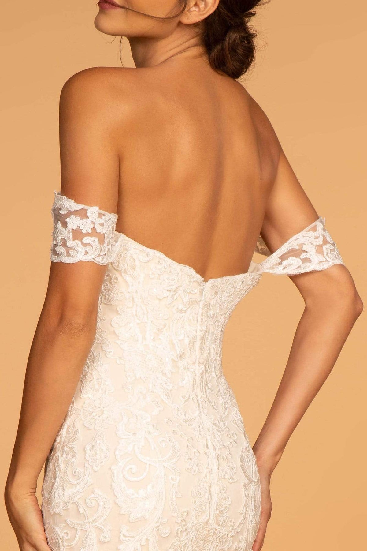 GLS by Gloria - GL2591 Lace Off-Shoulder Mermaid Gown Wedding Dresses