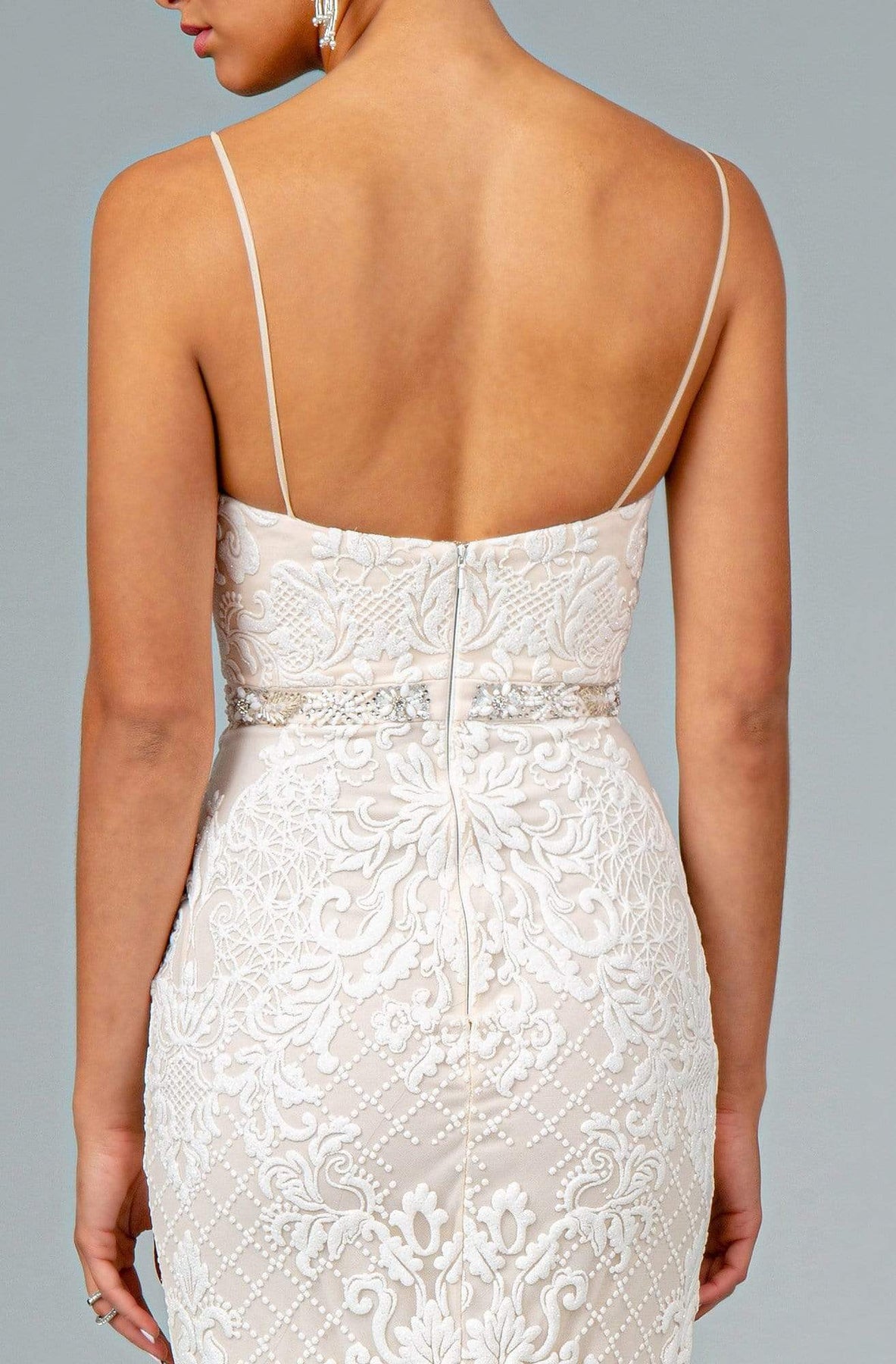 GLS by Gloria - GL2934 Embroidered V-Neck Mermaid Gown Evening Dresses