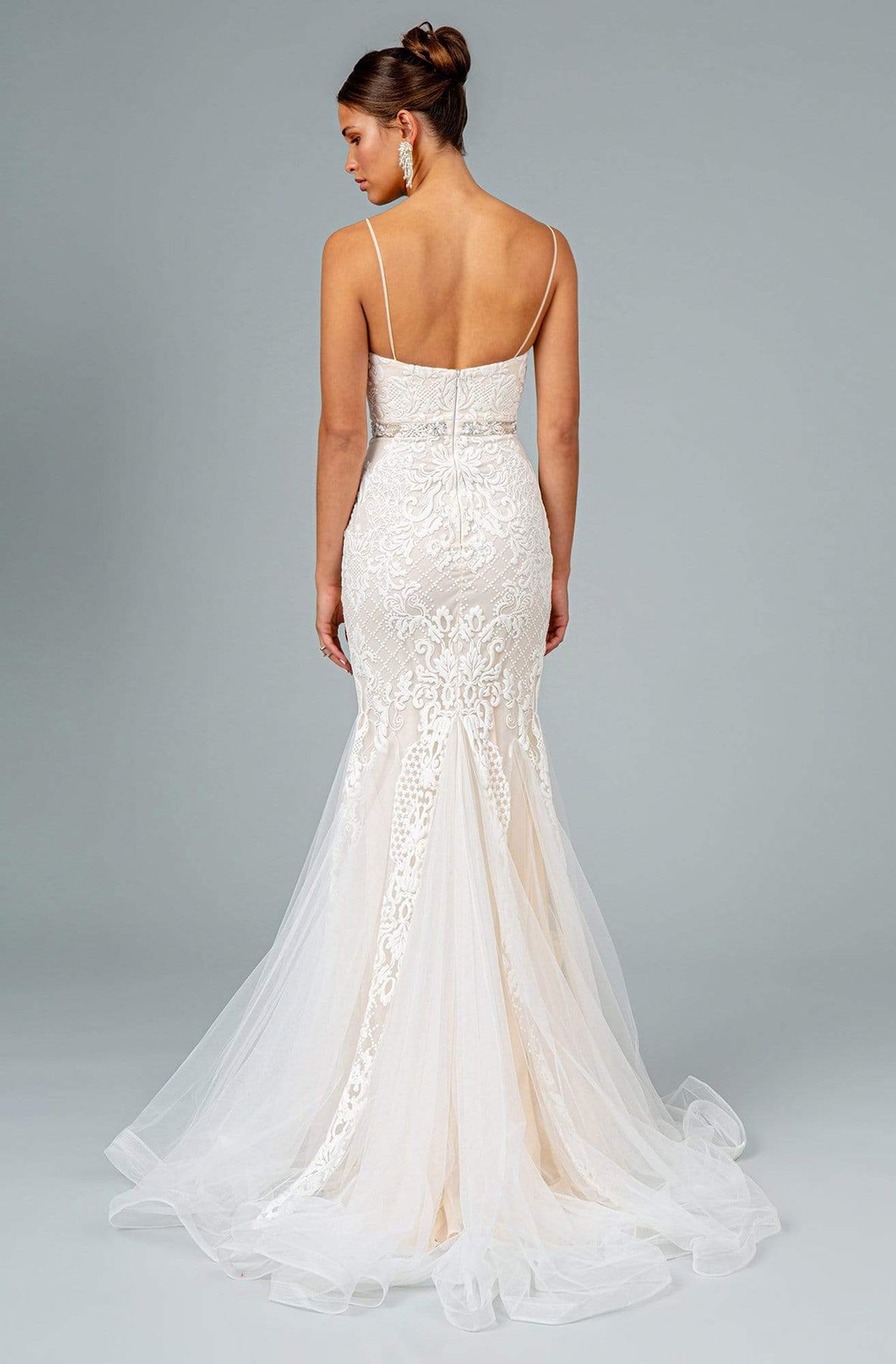 GLS by Gloria - GL2934 Embroidered V-Neck Mermaid Gown Evening Dresses