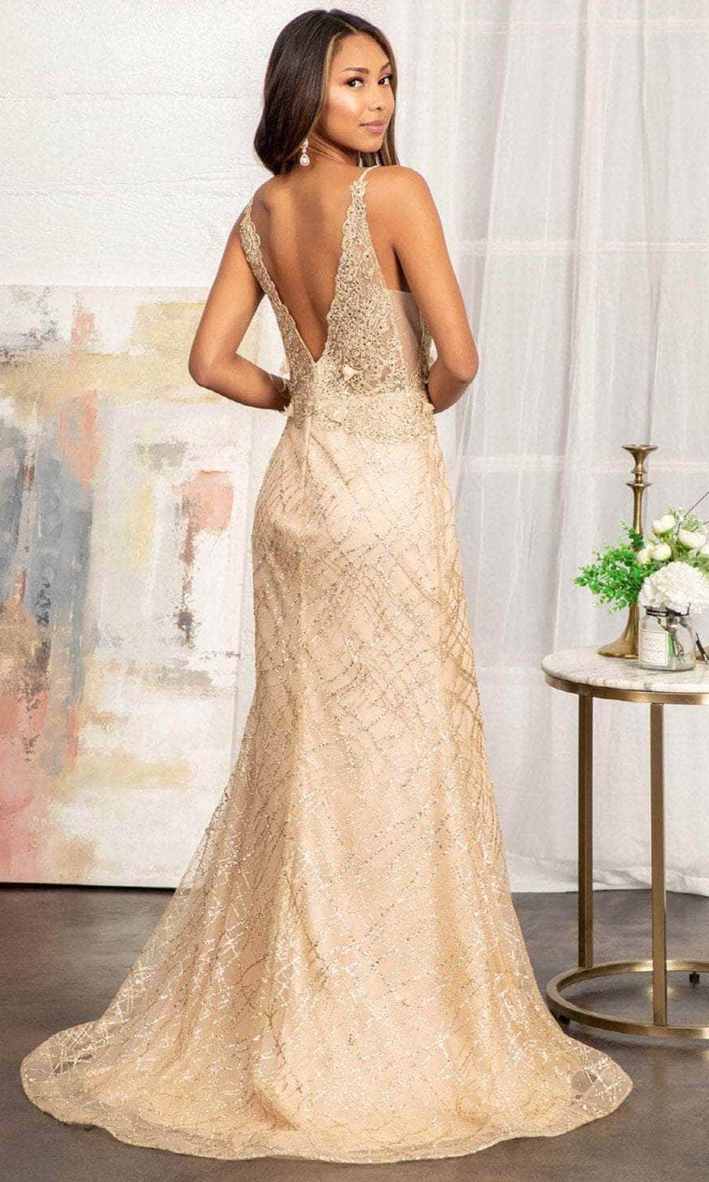 GLS by Gloria GL3042 - Deep V-Neck Sleeveless Evening Gown Special Occasion Dress