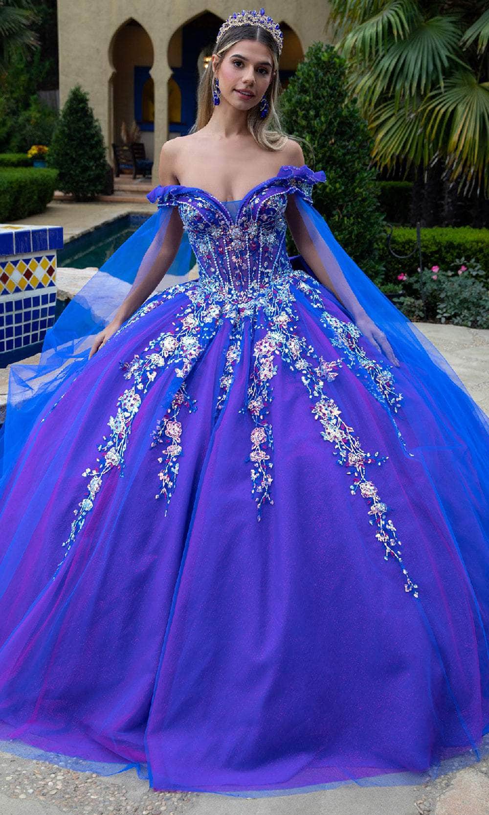 GLS by Gloria GL3518 - Long Mesh Ballgown Dress - Corset, Cut-Away Shoulder, Beads, Jewel, Sequin, Glitter, Floor Length, Court Train ADASA GLS by Gloria GL3518 - Long Mesh Ballgown Dress - Corset, Cut-Away Shoulder, Beads, Jewel, Sequin, Glitter, Floor Length, Court Train ADASA