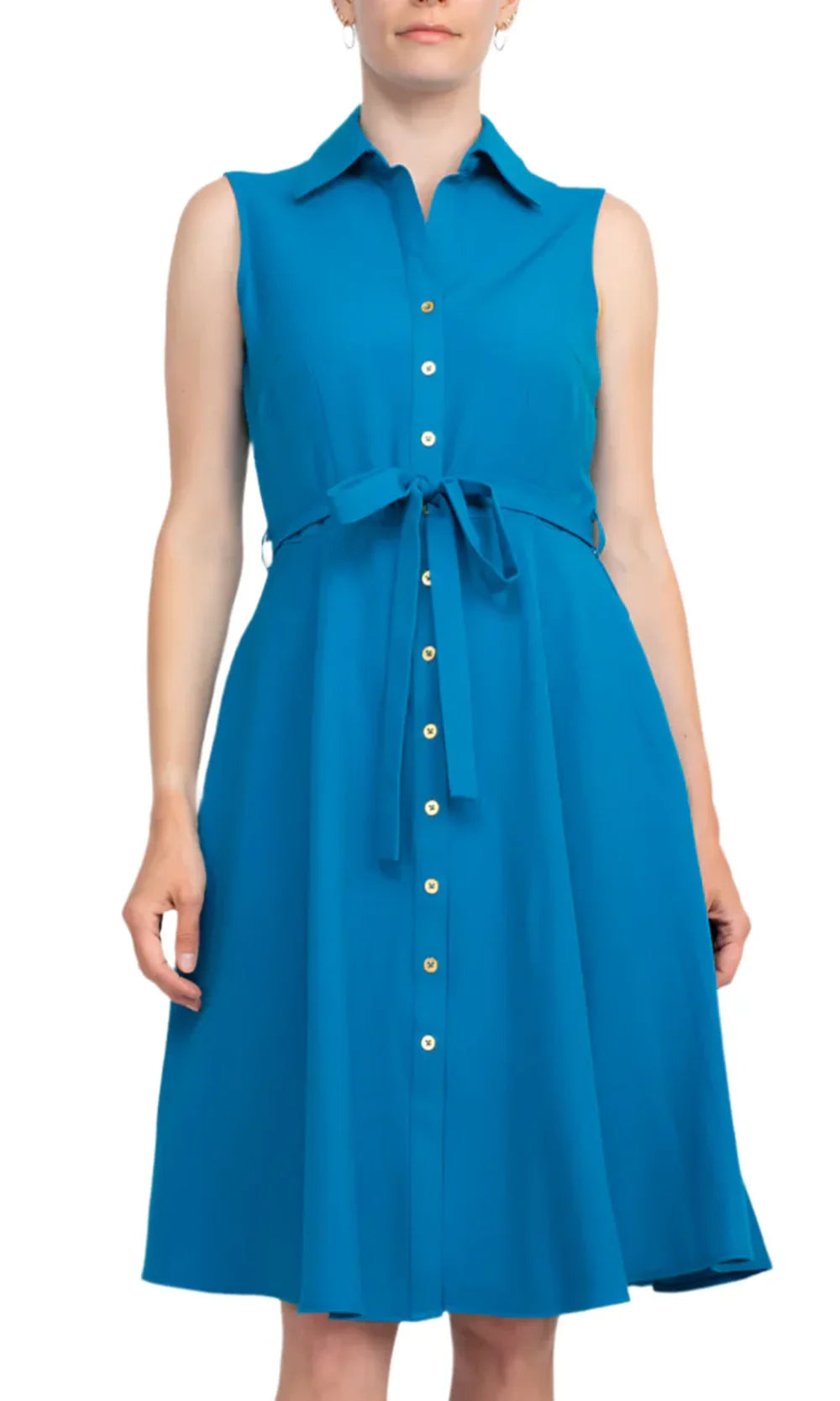 Sharagano HW3S196297 - Button Front Collared Knee-Length Dress Homecoming Dresses
