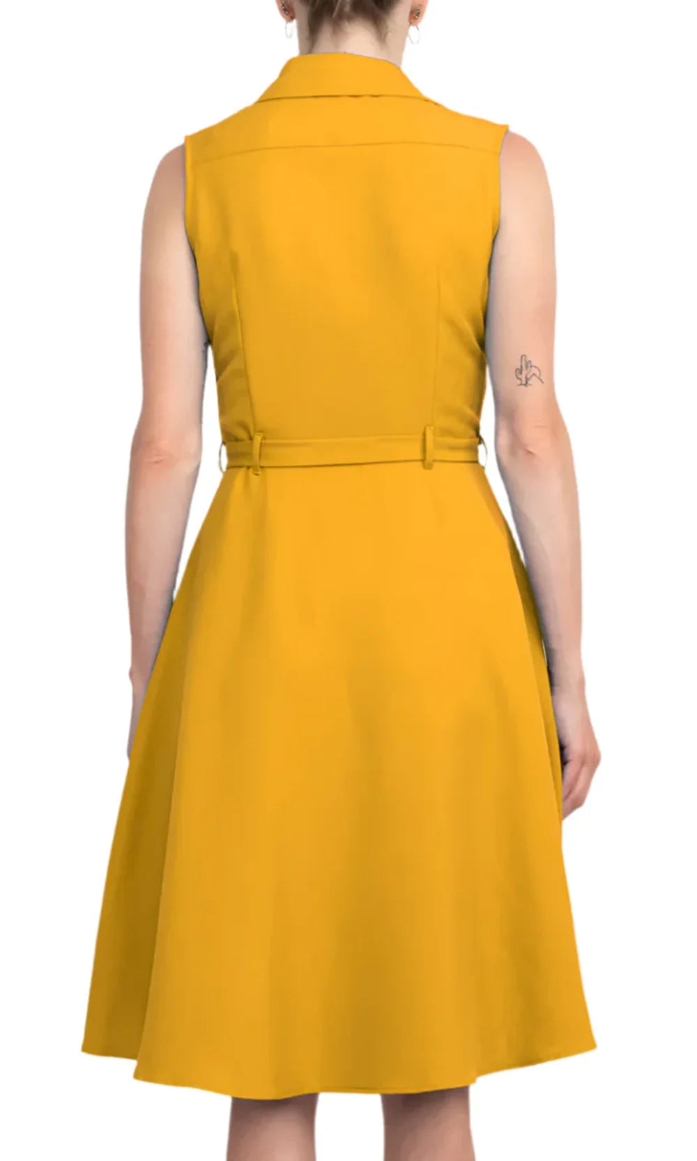 Sharagano HW3S196297 - Button Front Collared Knee-Length Dress Homecoming Dresses