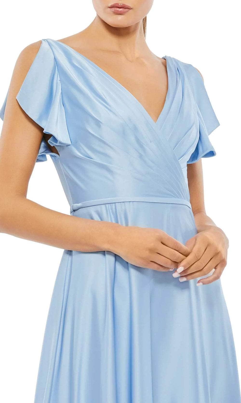 Ieena Duggal 11256 - V-Neck Satin Long Dress Prom Dresses
