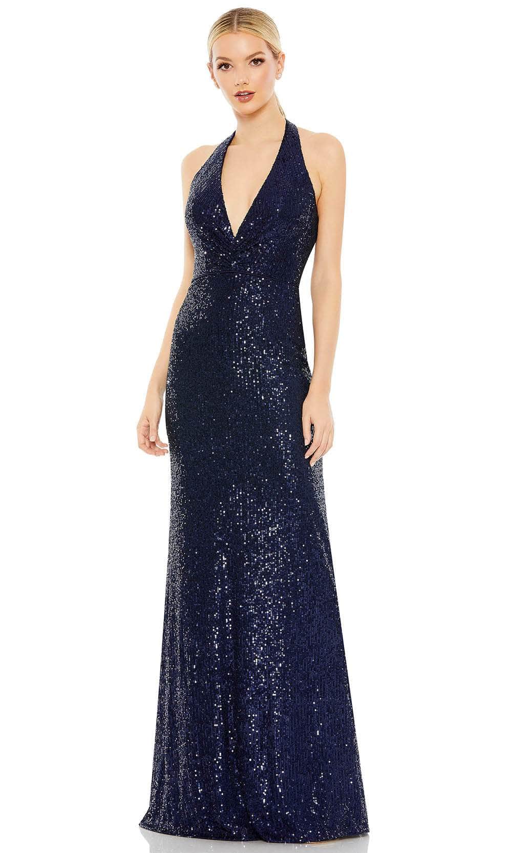 Ieena Duggal 11277 - Halter Neck Evening Dress Special Occasion Dress 0 / Navy