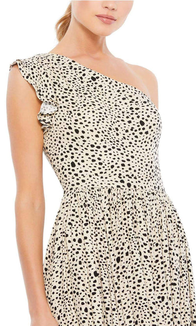 Ieena Duggal - 26538 Long One Shoulder Animal Print Dress Evening Dresses