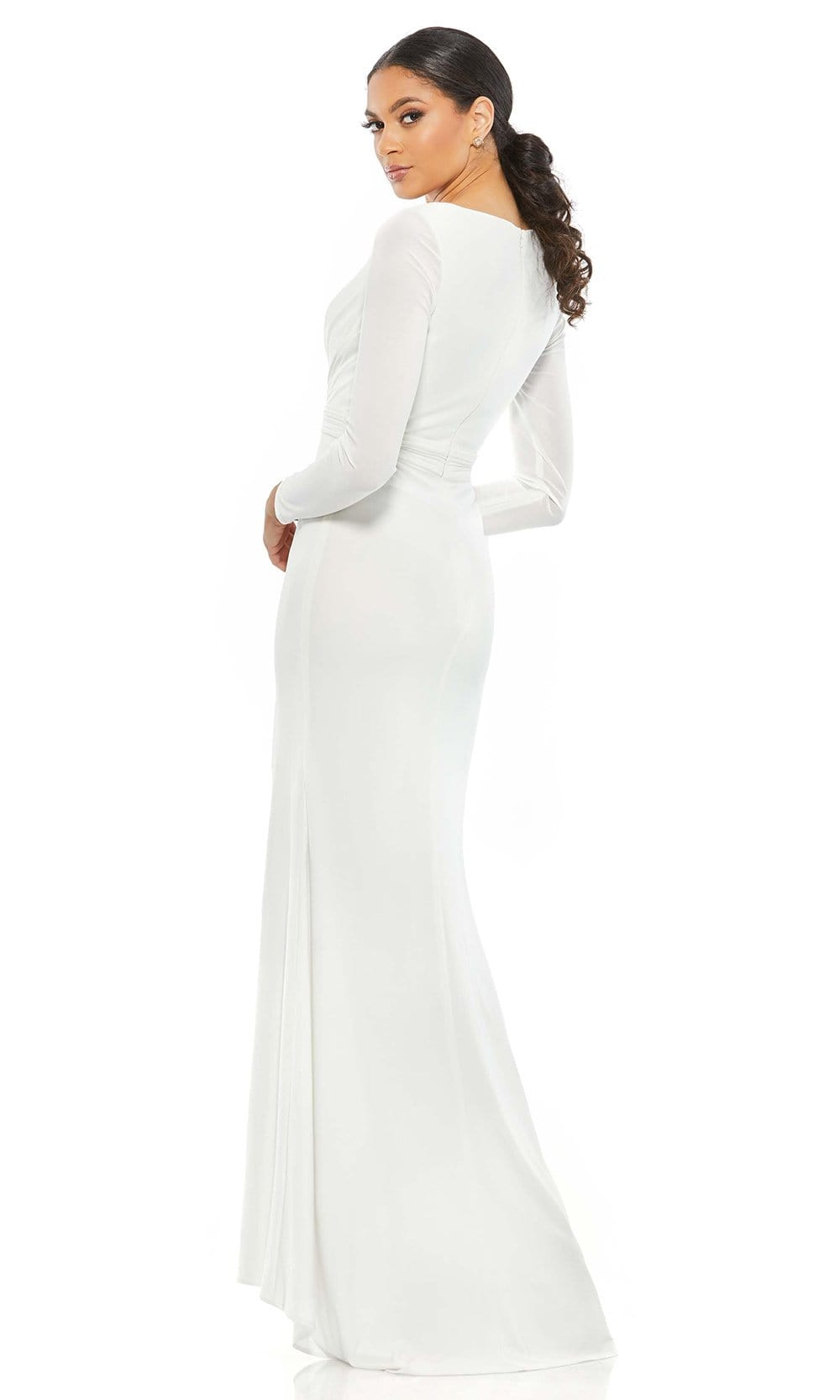 Ieena Duggal - 26554I Long Sleeve High Slit Dress Evening Dresses