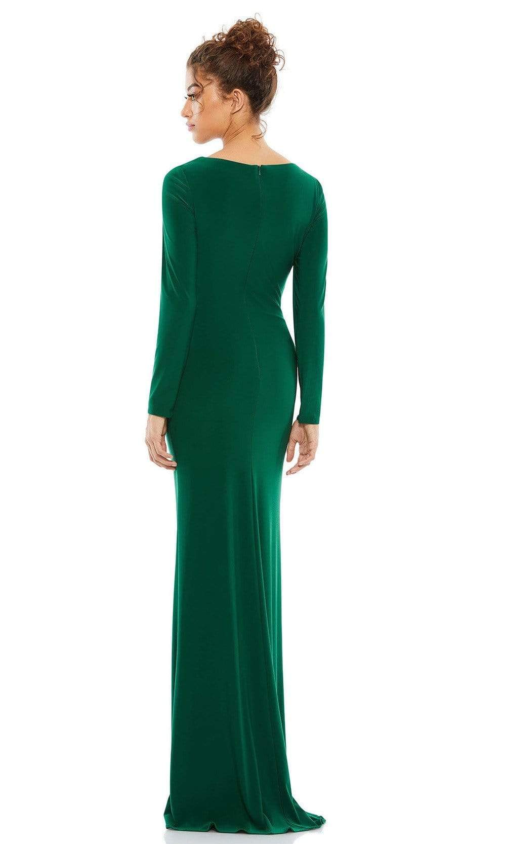 Ieena Duggal - 26573 Long Sleeve V-Neck Sheath Gown Special Occasion Dress