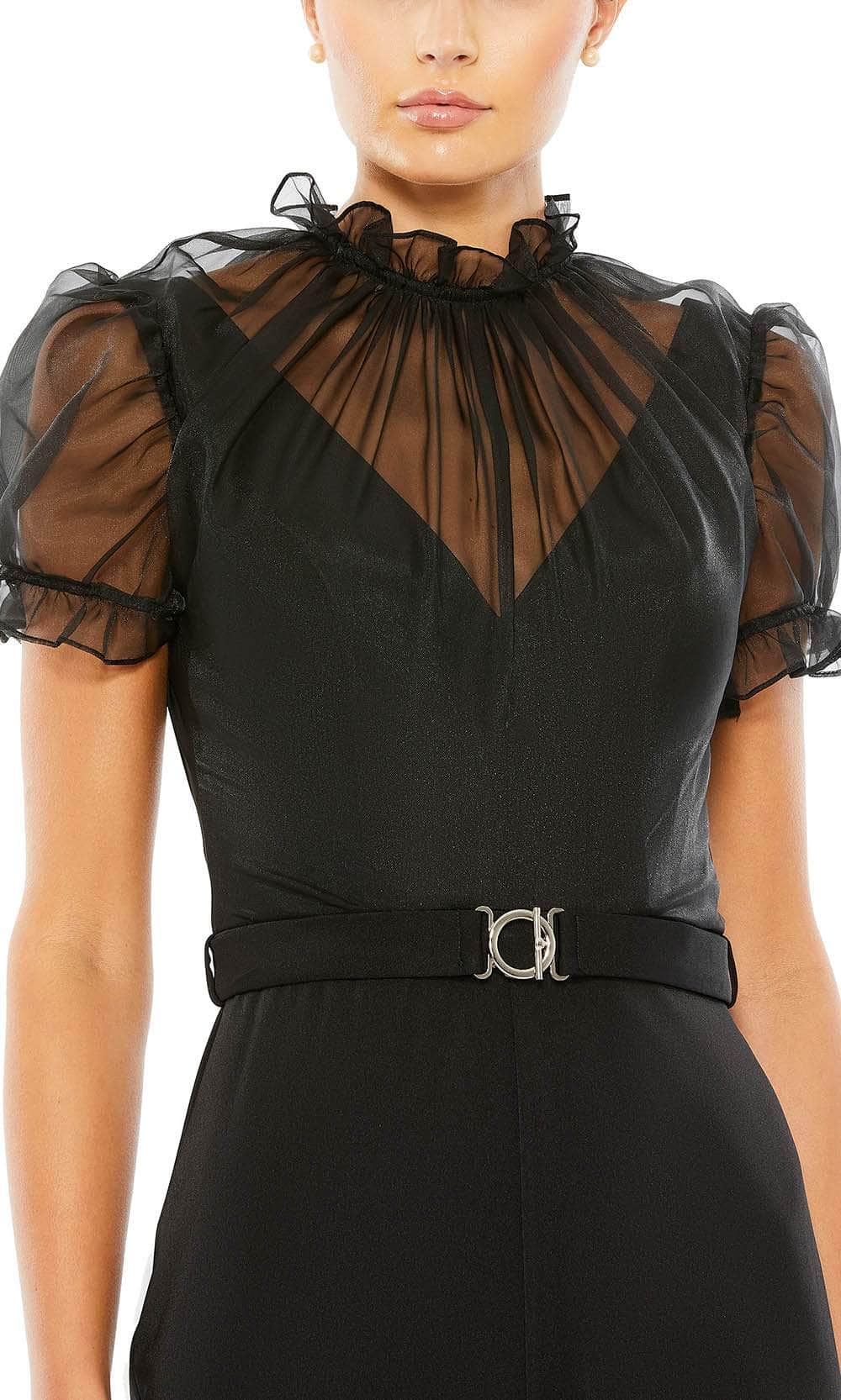 Ieena Duggal 26621 - Sheer Yoke Jumpsuit Special Occasion Dress