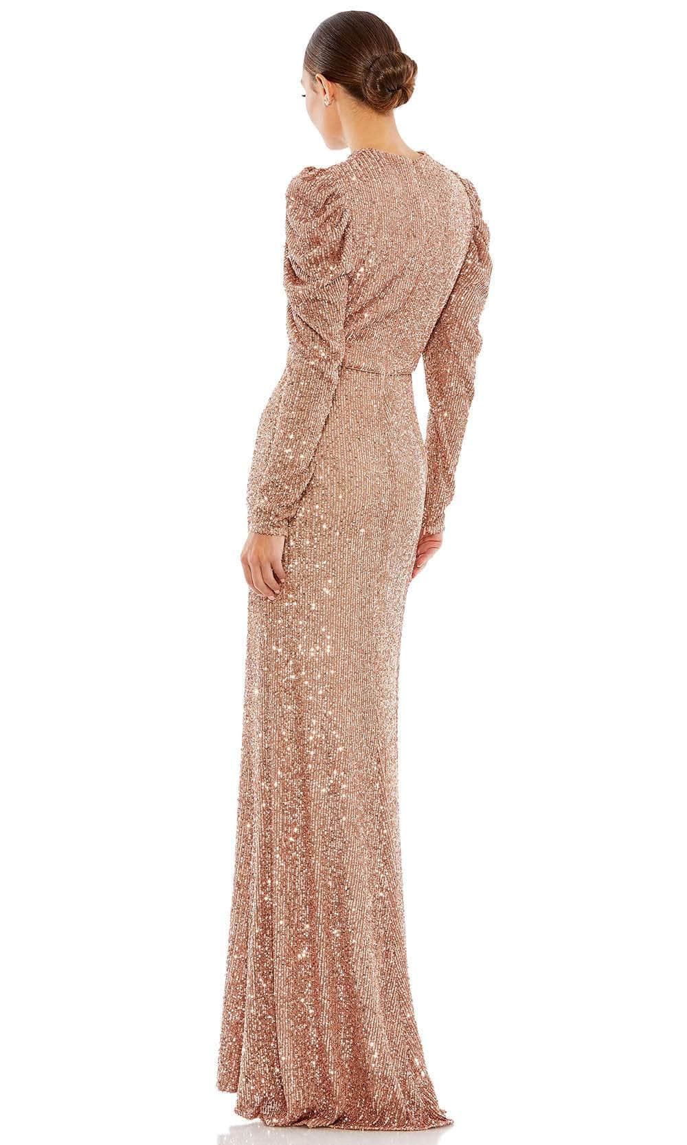 Ieena Duggal 26692 - Long Puffed Sleeves High Neck Long Gown Evening Dresses