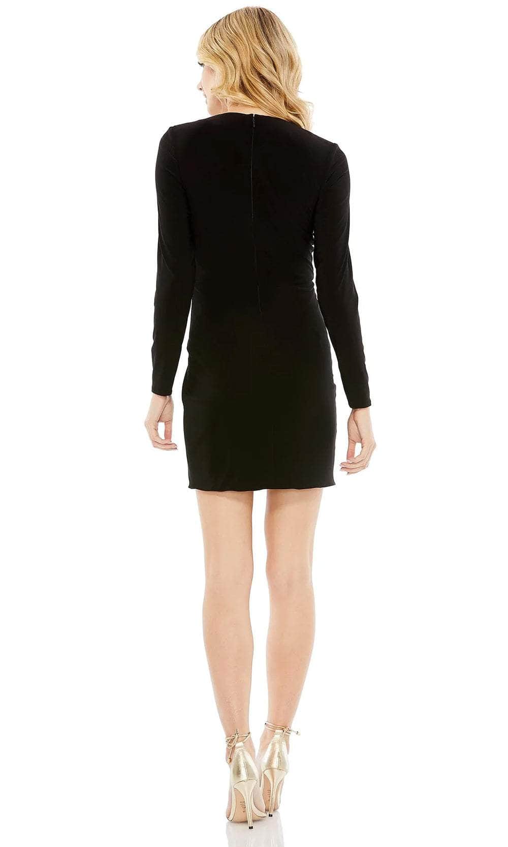 Ieena Duggal 27041 - Plunging Neckline Long Sleeve Cocktail Dress Cocktail Dresses